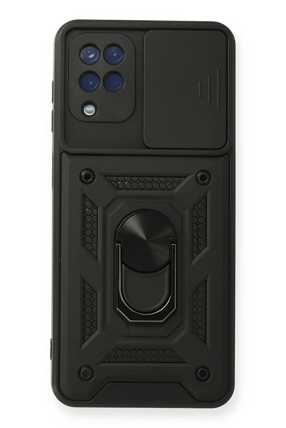 CepteToptan Samsung Galaxy A12 Kılıf Pars Lens Y&uuml;z&uuml;kl&uuml; Silikon - Siyah - DROPX5195-6396