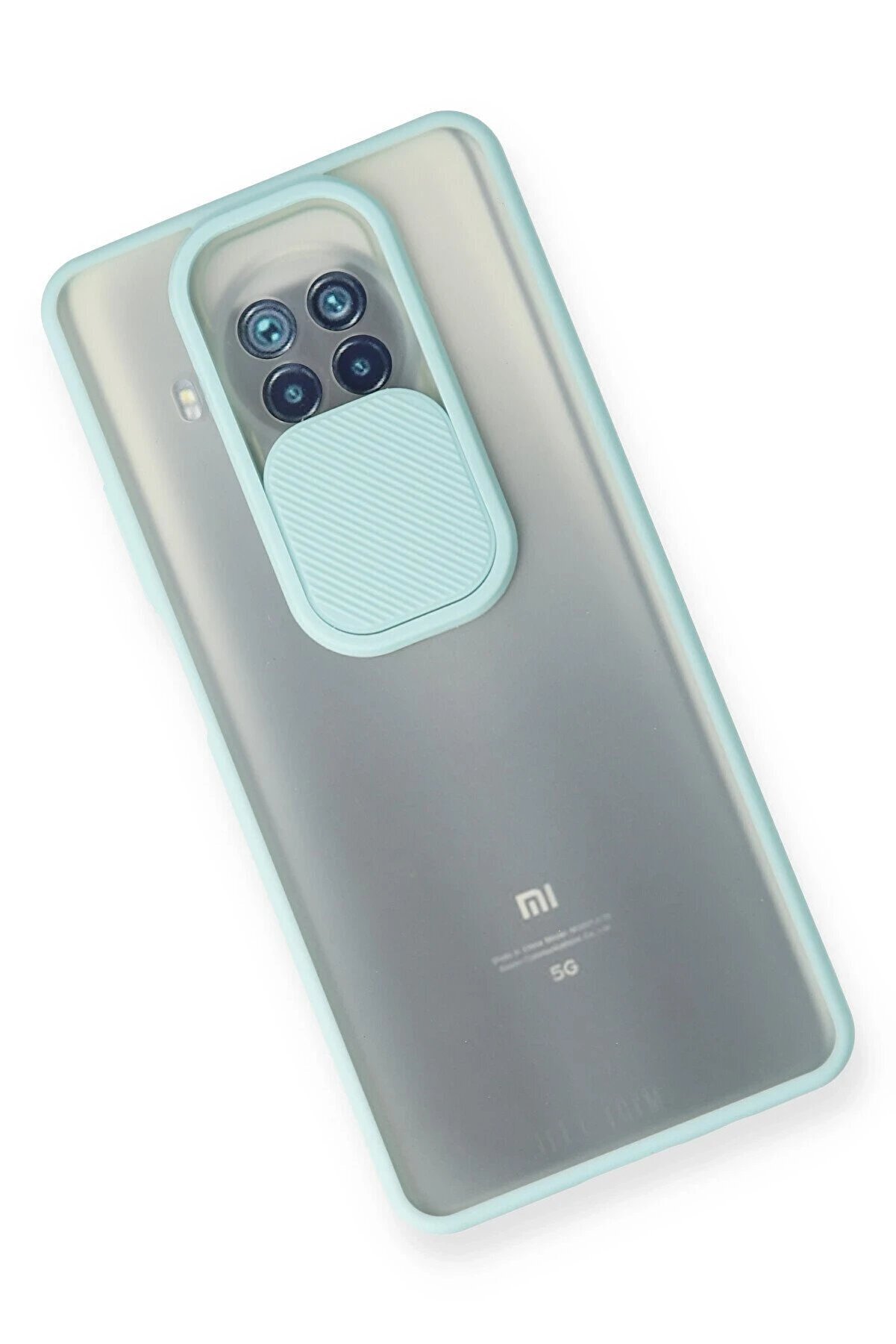 Xi̇aomi̇ Mi̇ 10T Li̇te Kılıf Palm Buzlu Kamera Sürgülü Si̇li̇kon - Turkuaz - Dropx9923-7850