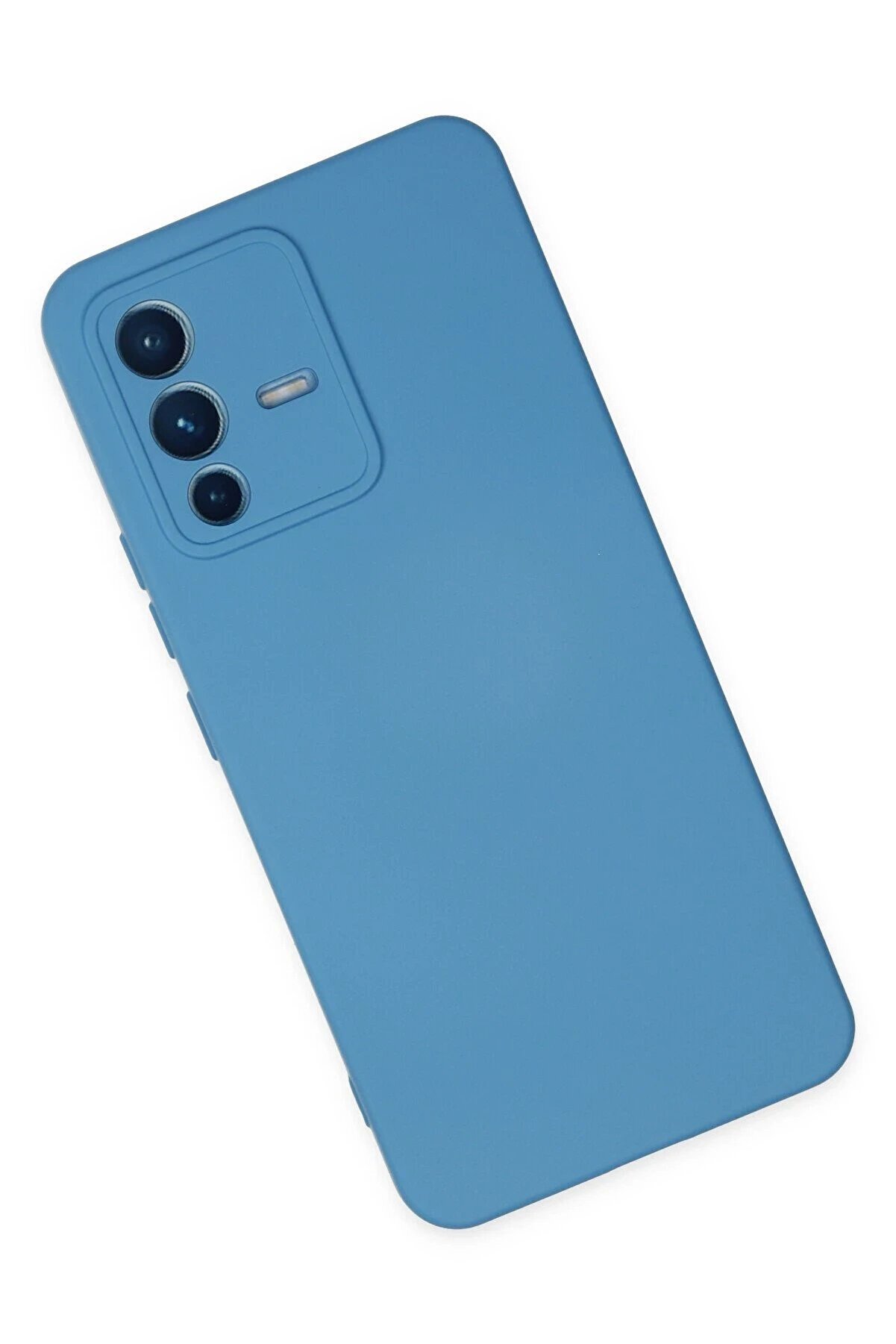 Vi̇vo V23 5G Kılıf Nano İ&ccedil;i̇ Kadi̇fe Si̇li̇kon - Mavi̇ - Dropx7119-8299