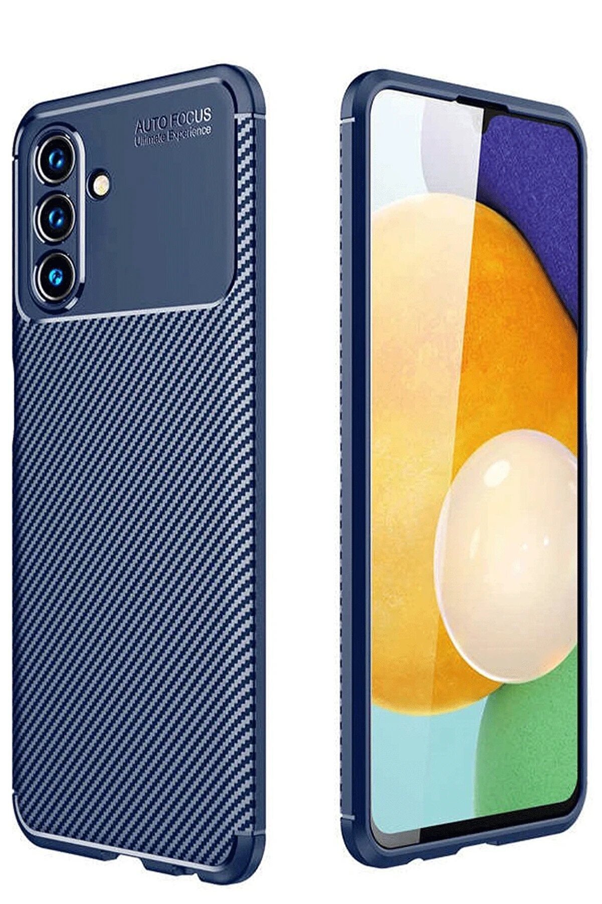 CepteToptan Samsung Galaxy A56 Kılıf Auto Focus Karbon Kapak - Lacivert - DROPX6294-1115