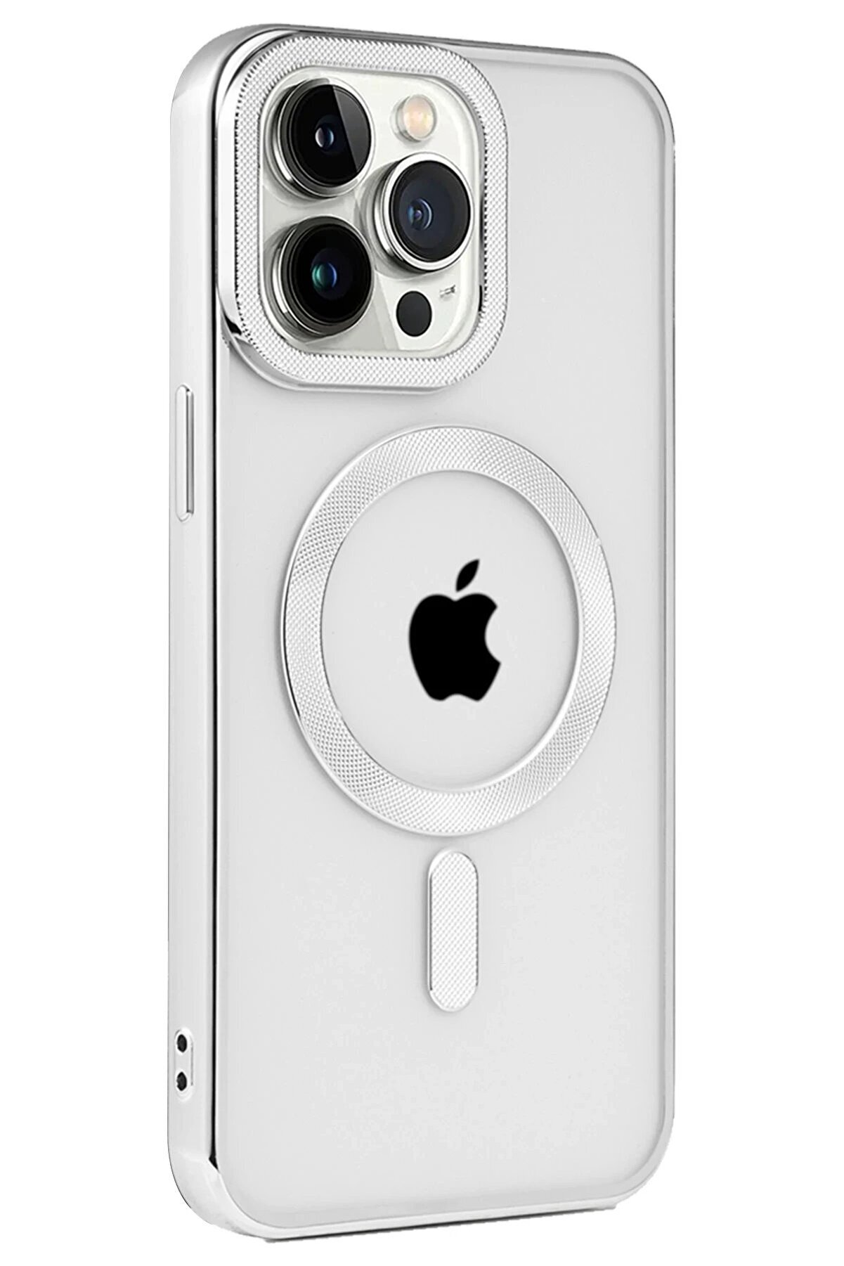 İphone 15 Pro Max Kılıf Kronos Magsafe Kapak - Gümüş - Dropx5795-4440