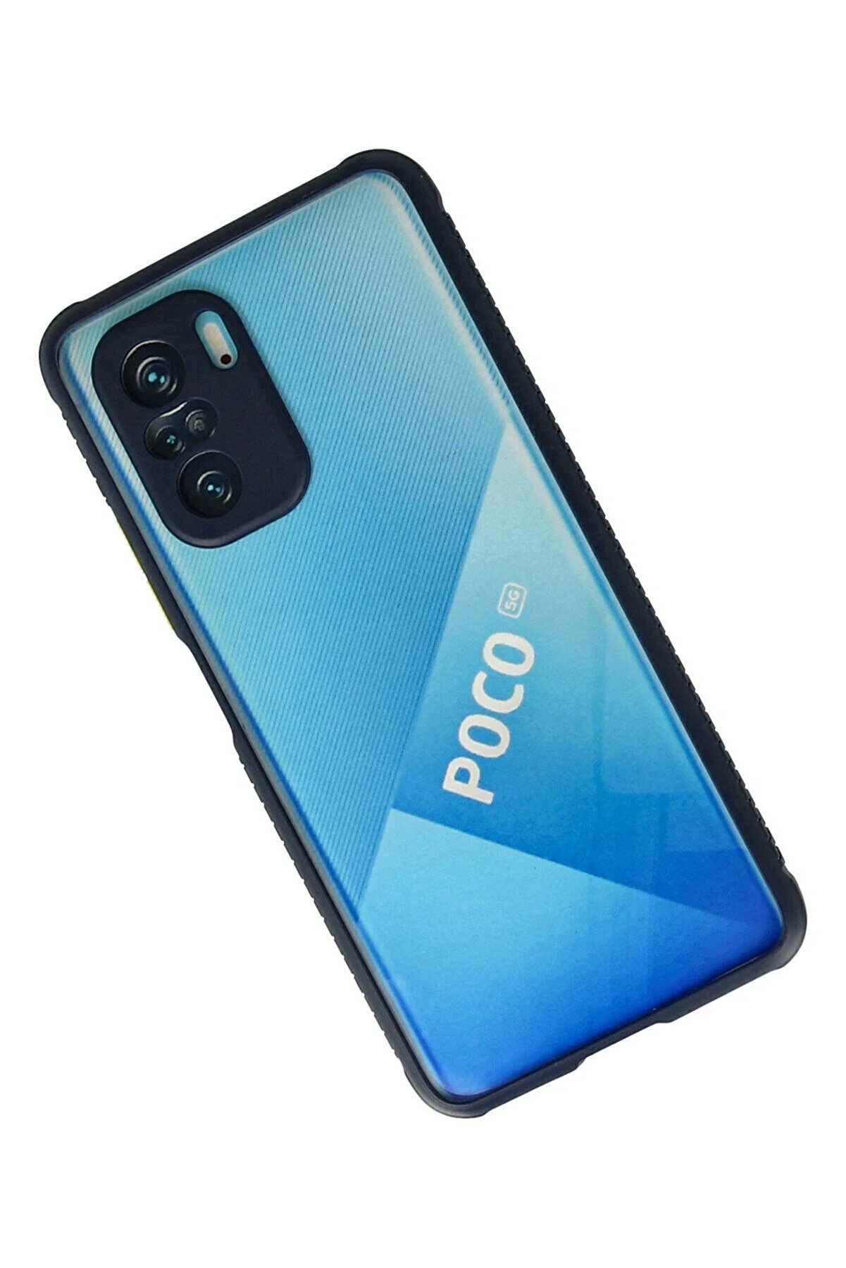 Xi̇aomi̇ Poco F3 Kılıf Mi̇ami̇ Şeffaf Si̇li̇kon - Laci̇vert - Dropx3761-6145