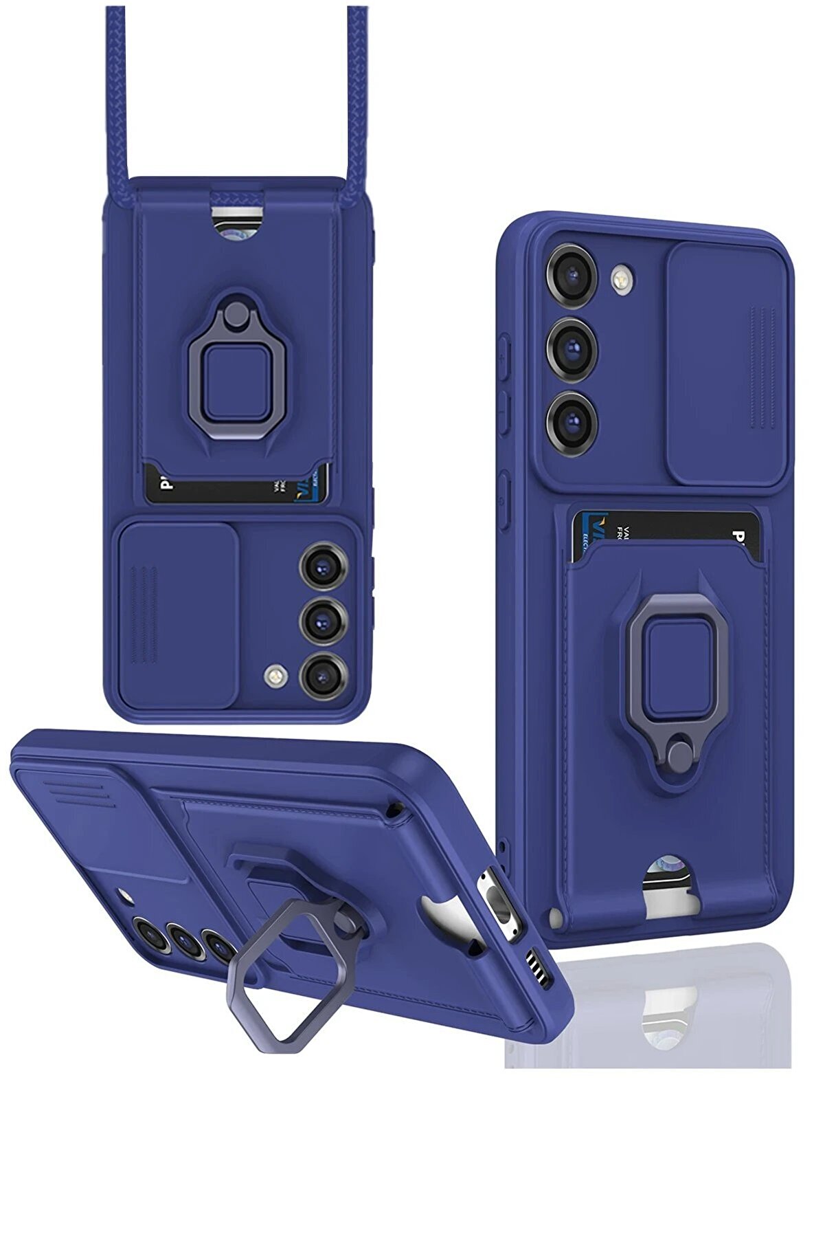 CepteToptan Samsung Galaxy S23 Plus Kılıf Zuma Kartvizitli Y&uuml;z&uuml;kl&uuml; Silikon - Lacivert - DROPX8518-1250