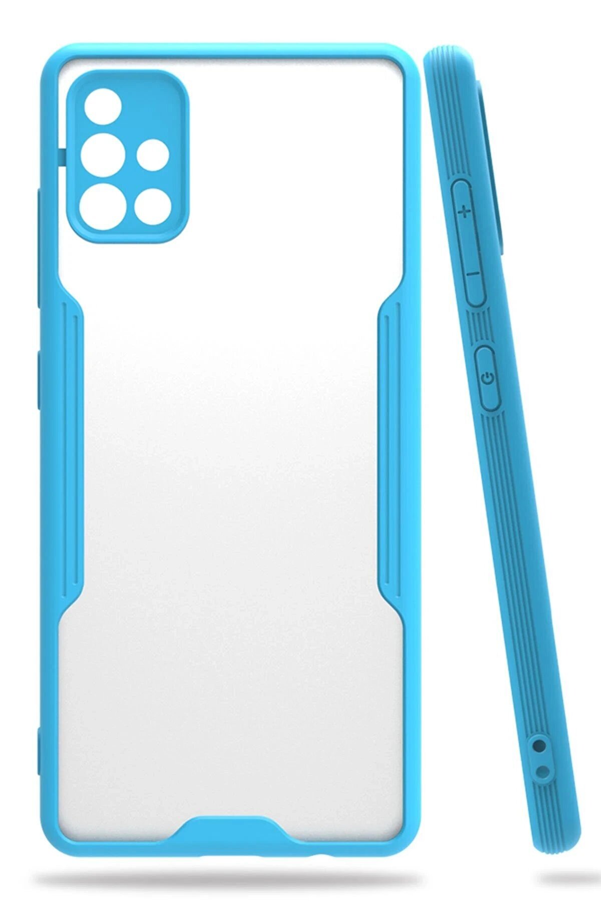 CepteToptan Samsung Galaxy A71 Kılıf Platin Silikon - Mavi - DROPX4985-2346