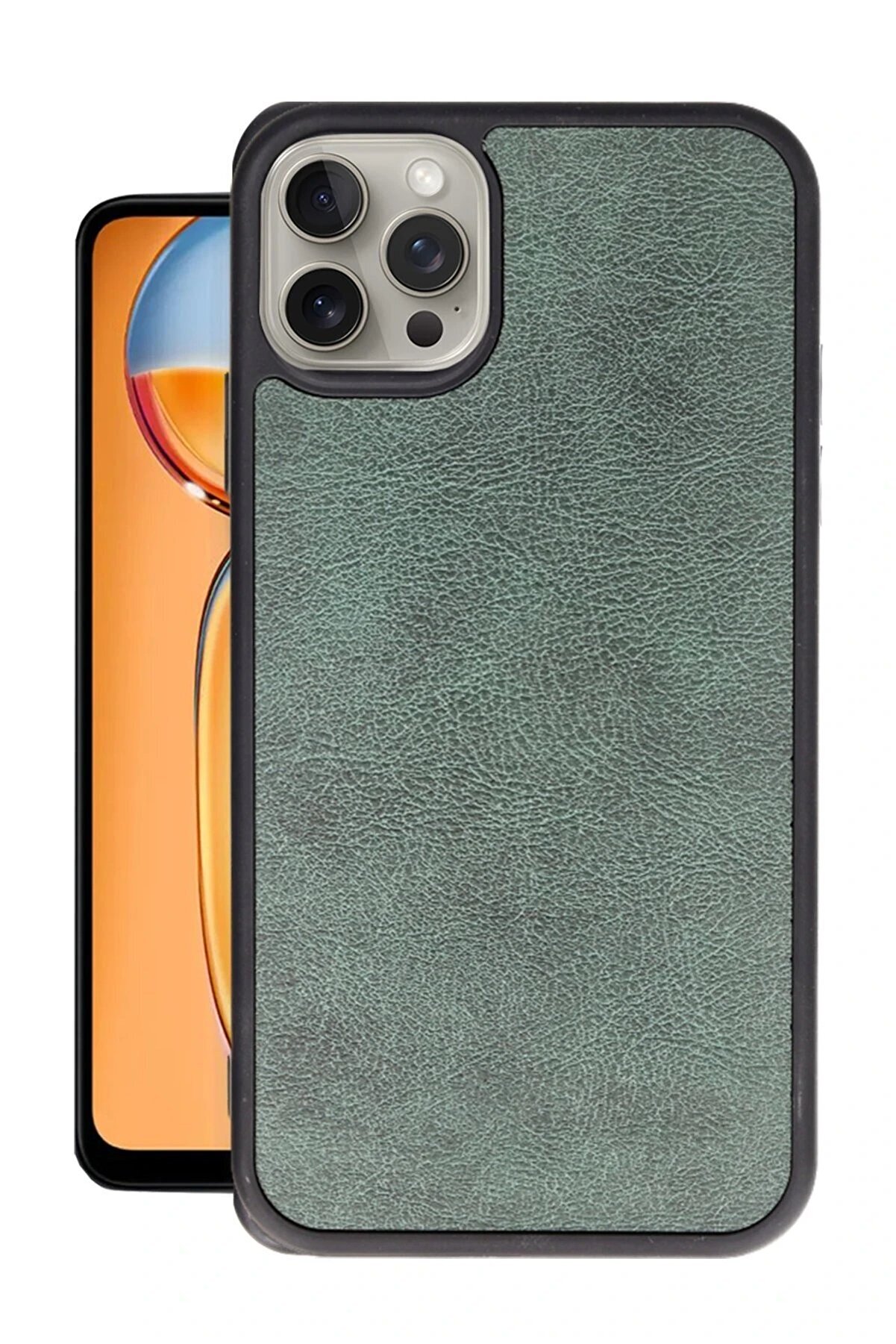 CepteToptan iPhone 14 Pro Max Kılıf Aras Deri Kapak - Koyu Yeşil - DROPX9971-2925