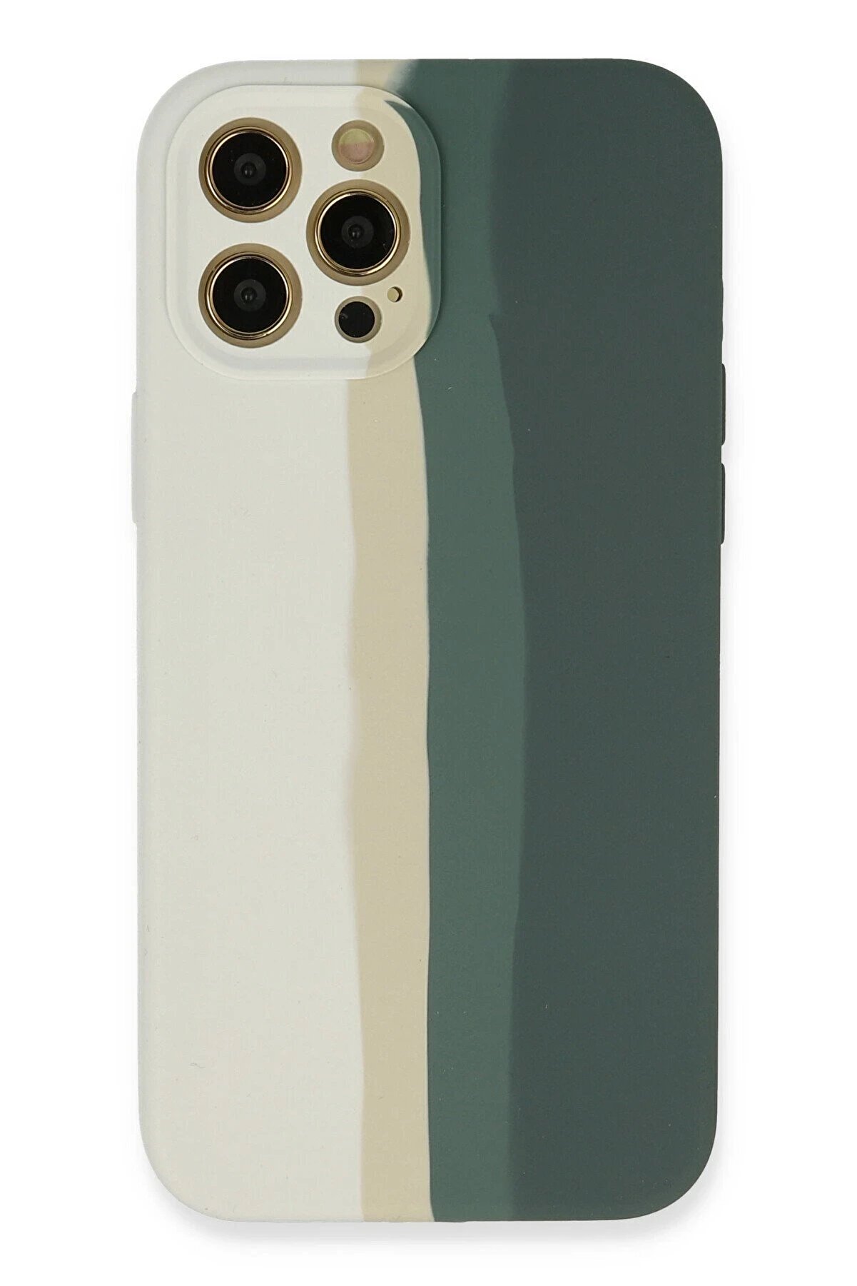 CepteToptan iPhone 12 Pro Kılıf Ebruli Lansman Silikon - Beyaz-Gri - DROPX3488-7294