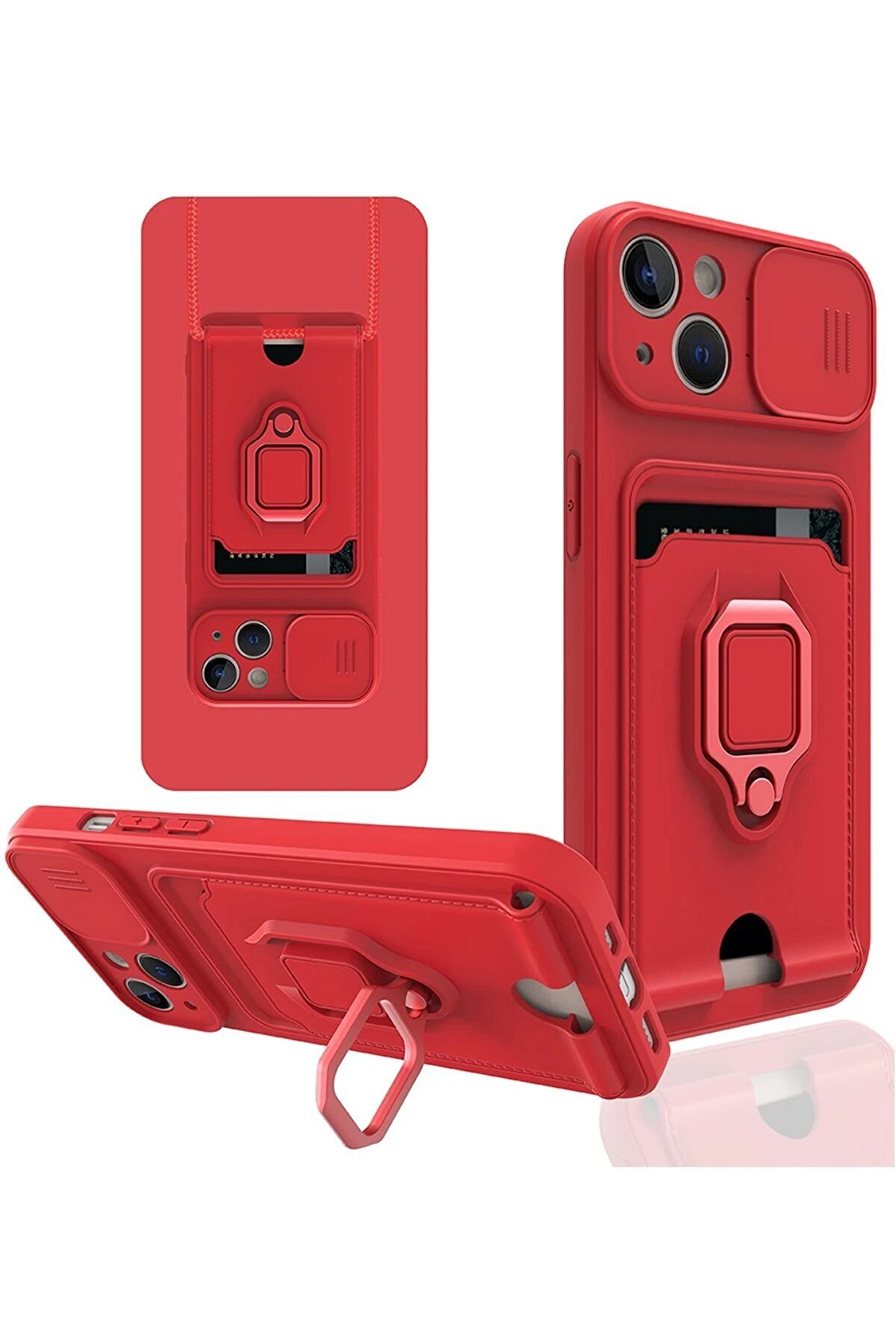 CepteToptan iPhone 14 Plus Kılıf Zuma Kartvizitli Y&uuml;z&uuml;kl&uuml; Silikon - Kırmızı - DROPX8930-6576