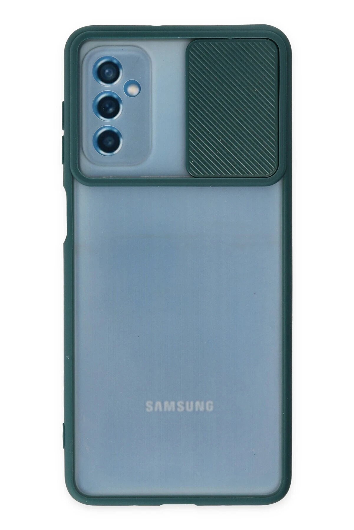 CepteToptan Samsung Galaxy M52 5G Kılıf Palm Buzlu Kamera S&uuml;rg&uuml;l&uuml; Silikon - Yeşil - DROPX9653-5733