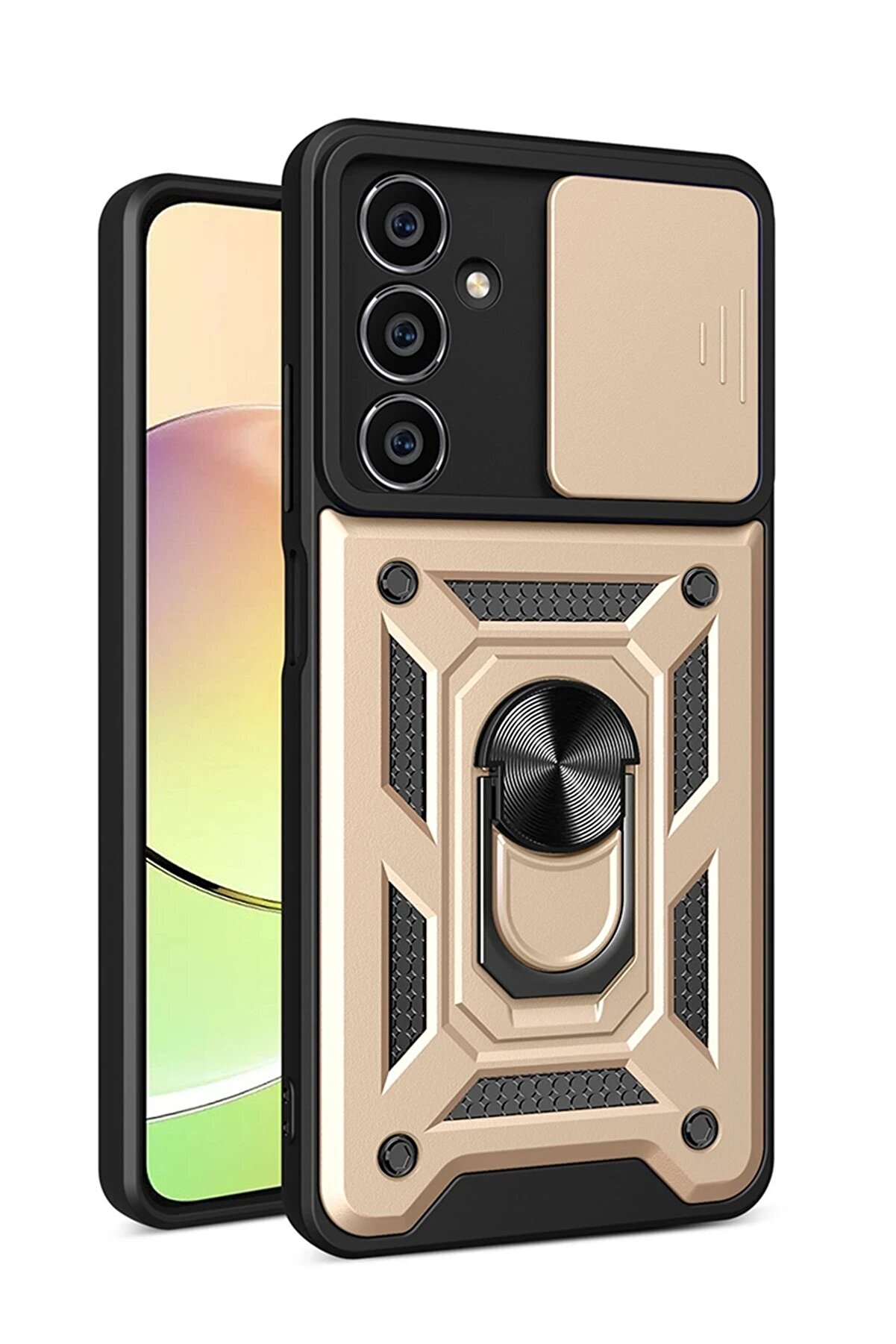 CepteToptan Samsung Galaxy A25 5G Kılıf Pars Lens Y&uuml;z&uuml;kl&uuml; Silikon - Gold - DROPX9568-4885