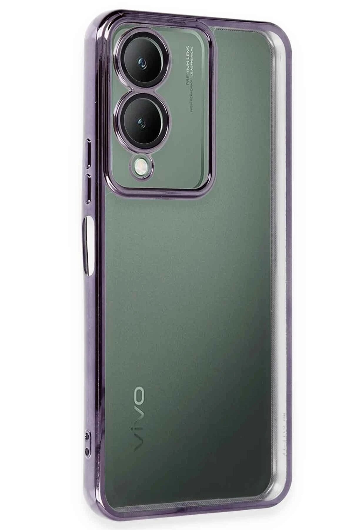 CepteToptan Vivo Y17S Kılıf Lensli Silikon - Mor - DROPX9960-4419