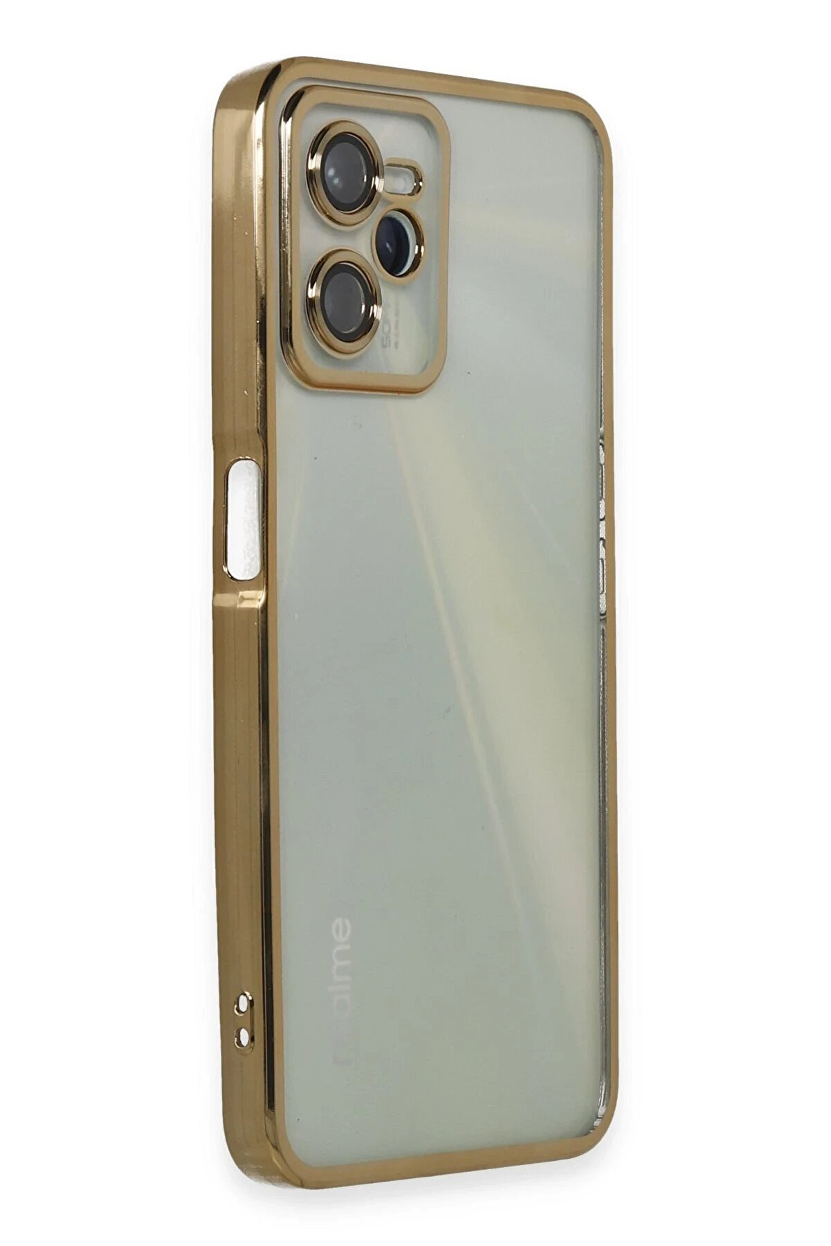 Realme C35 Kılıf Lensli̇ Si̇li̇kon - Gold - Dropx3402-2310