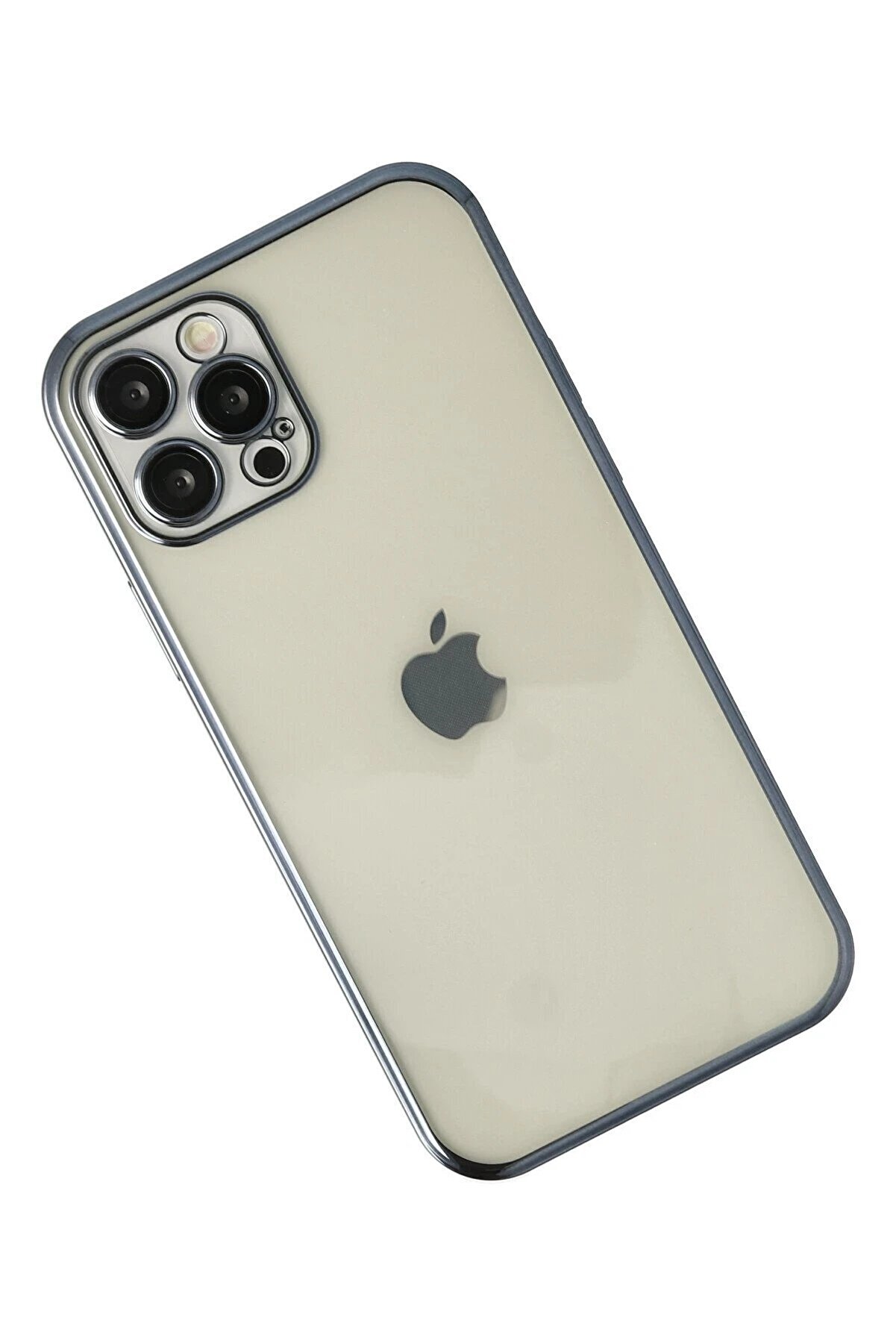 İphone 12 Pro Kılıf Lensli̇ Si̇li̇kon - Mavi̇ - Dropx2325-7162