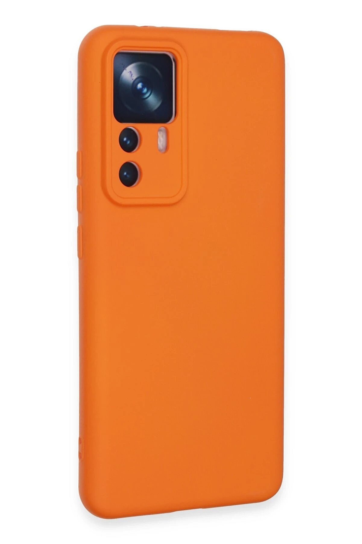 Xi̇aomi̇ Mi̇ 12T Pro Kılıf Nano İ&ccedil;i̇ Kadi̇fe Si̇li̇kon - Turuncu - Dropx6323-3006