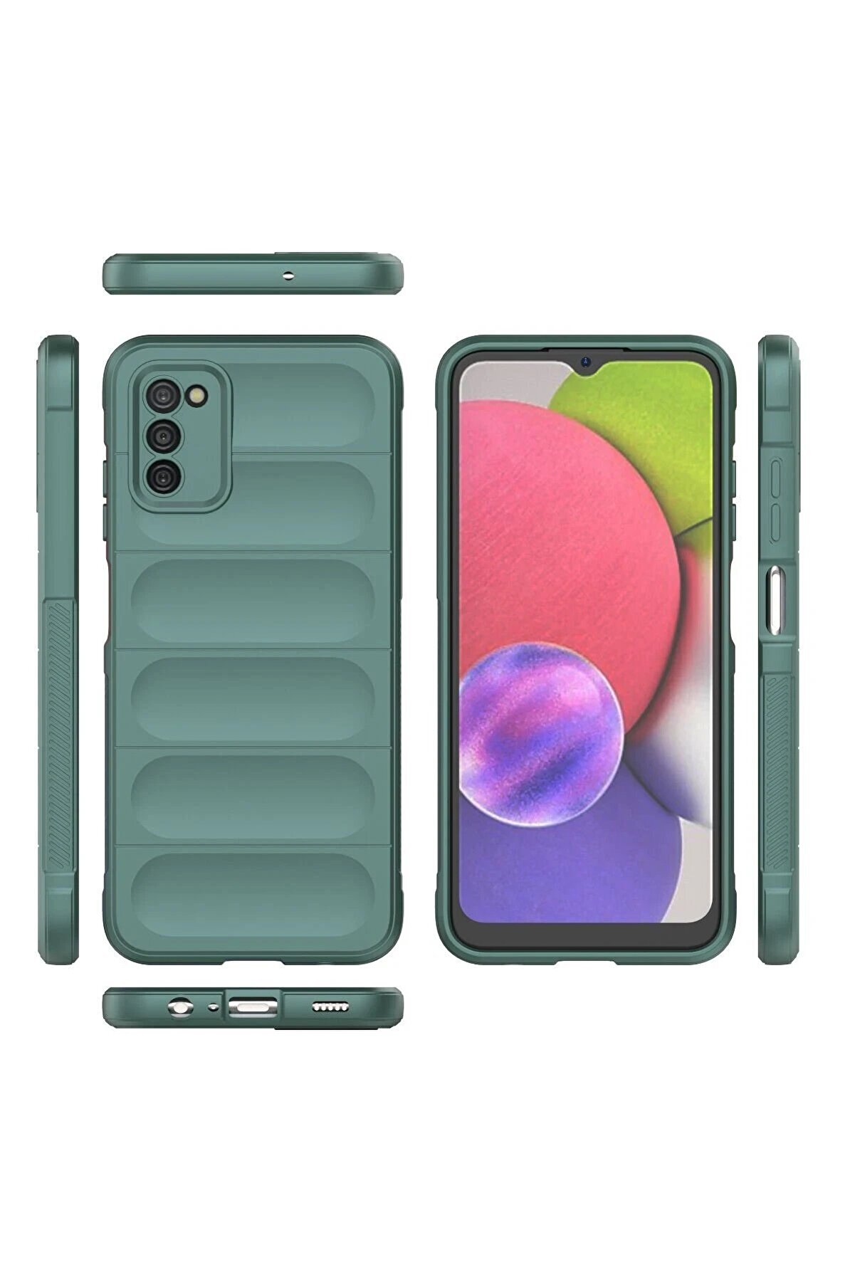 Samsung Galaxy A03S Kılıf Opti̇mum Si̇li̇kon - Koyu Yeşi̇l - Dropx9984-1353