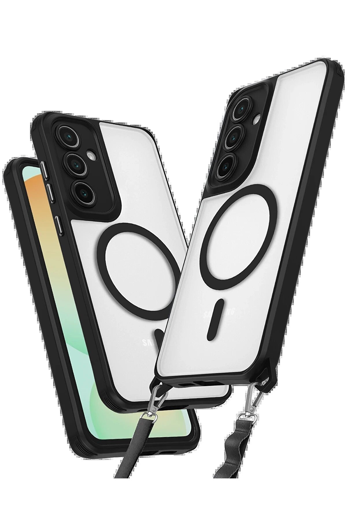 CepteToptan Samsung Galaxy S25 Plus Kılıf Enka Magsafe Silikon Kılıf - Siyah - NEO6221-9305