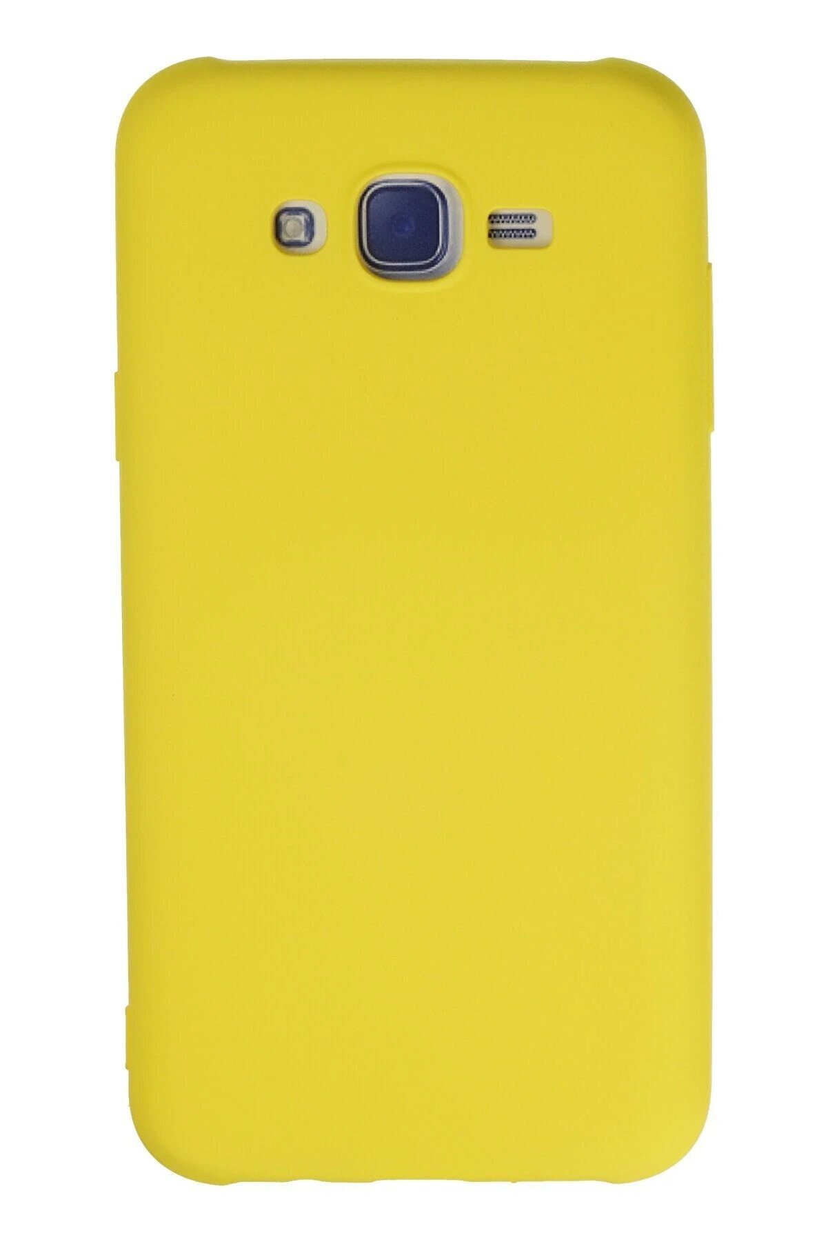 CepteToptan Samsung Galaxy J7 Kılıf Nano i&ccedil;i Kadife Silikon - Sarı - DROPX6932-1676