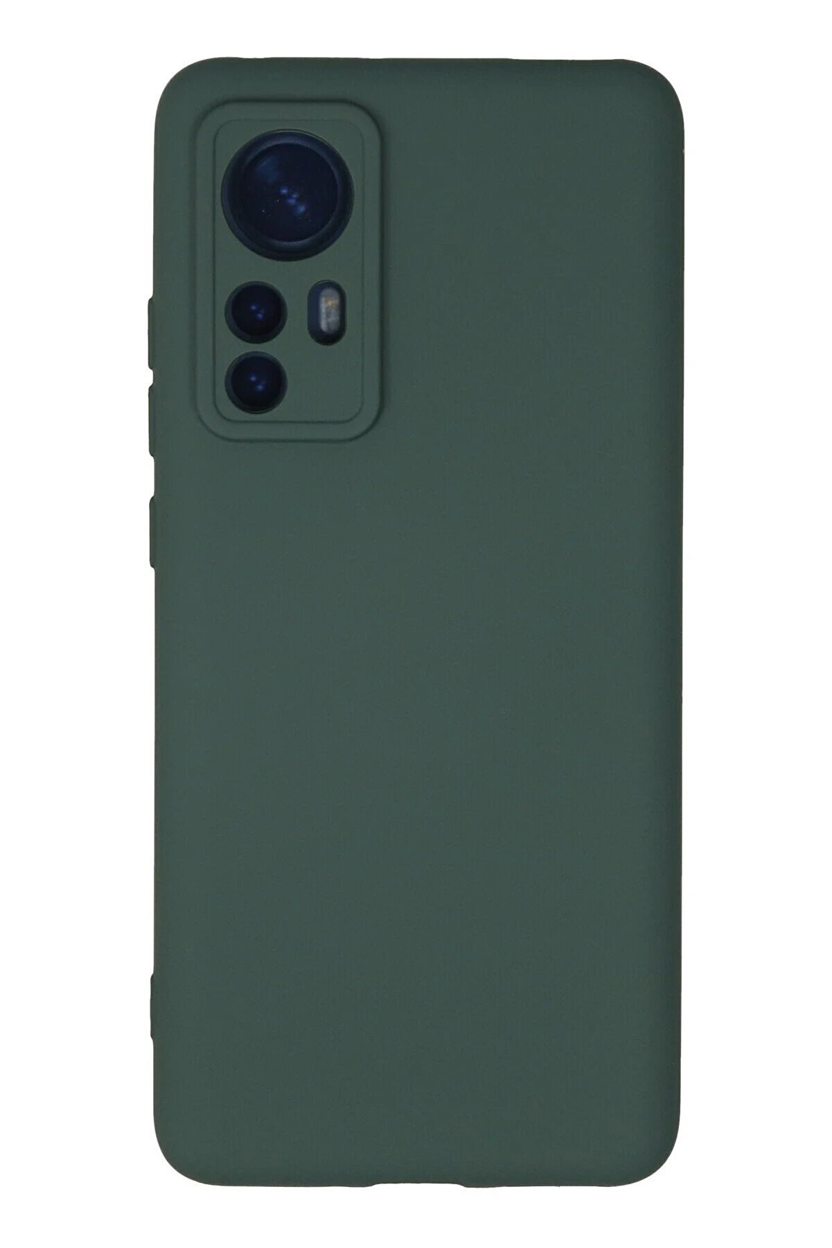 CepteToptan Xiaomi Mi 12 Kılıf Nano i&ccedil;i Kadife Silikon - Koyu Yeşil - DROPX2842-5005