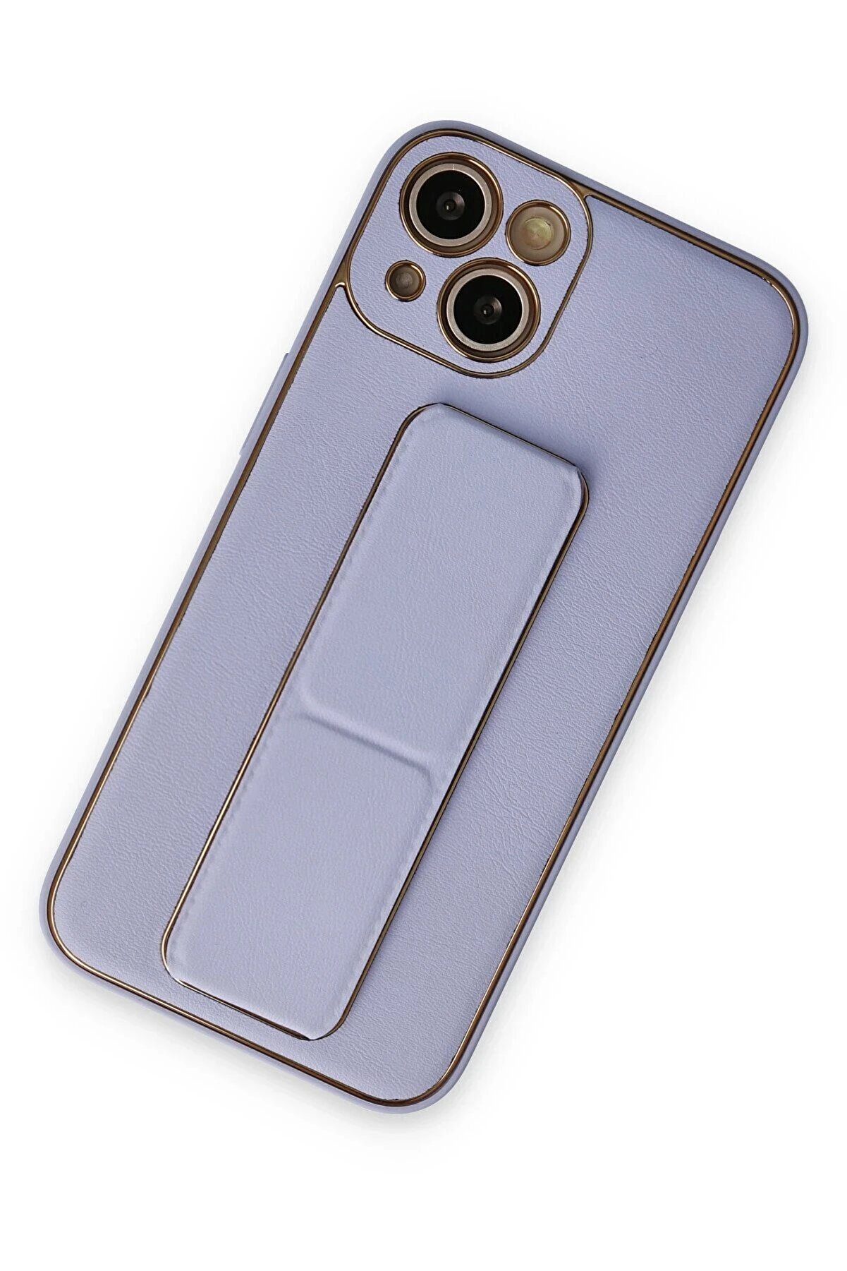 İphone 14 Plus Kılıf Coco Deri̇ Standlı Kapak - Li̇la - Dropx6227-8405