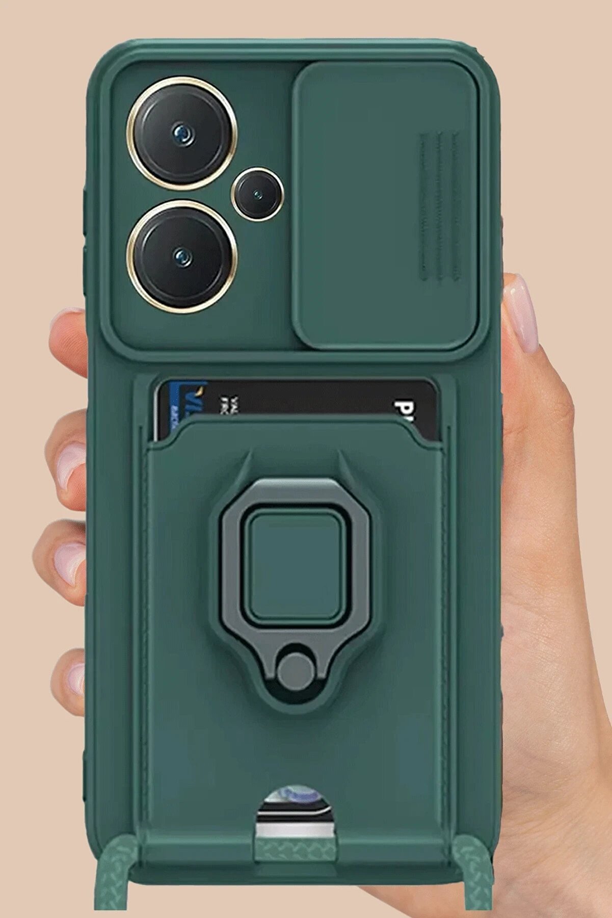 Xi̇aomi̇ Redmi̇ Note 13 Pro Plus Kılıf Zuma Kartvi̇zi̇tli̇ Y&uuml;z&uuml;kl&uuml; Si̇li̇kon - Kır - Dropx5558-6449