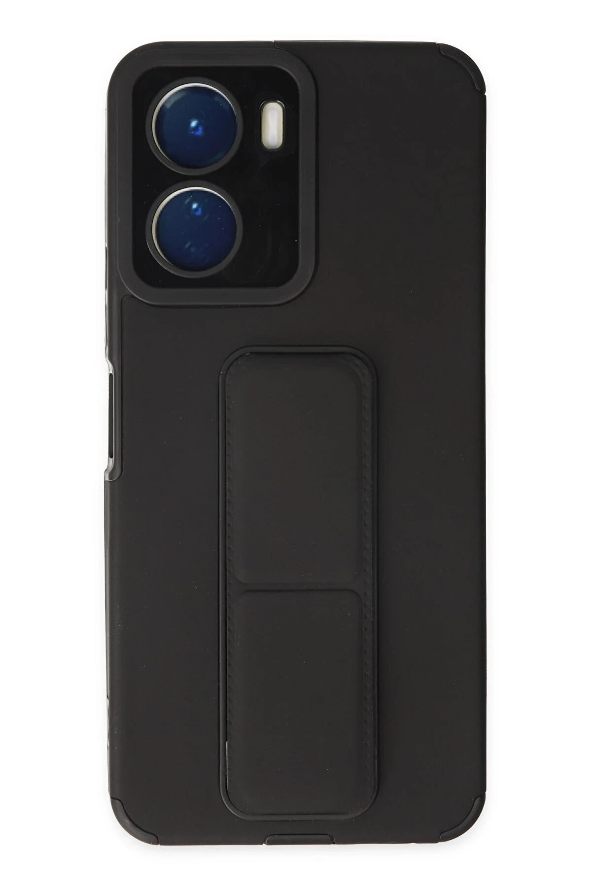 CepteToptan Vivo Y16 Kılıf Mega Standlı Silikon - Siyah - DROPX9610-8861