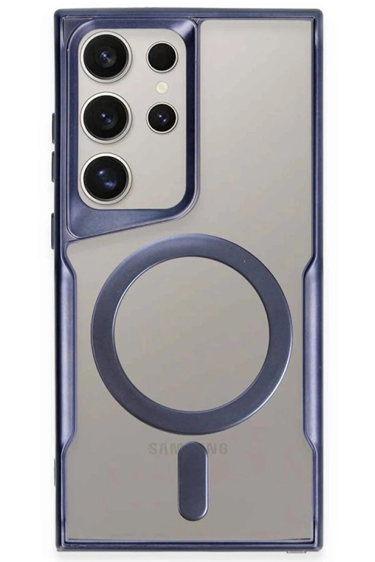 CepteToptan Samsung Galaxy S23 Ultra Kılıf Boyi Magsafe Silikon Kapak - Lacivert - BRH022603-6712