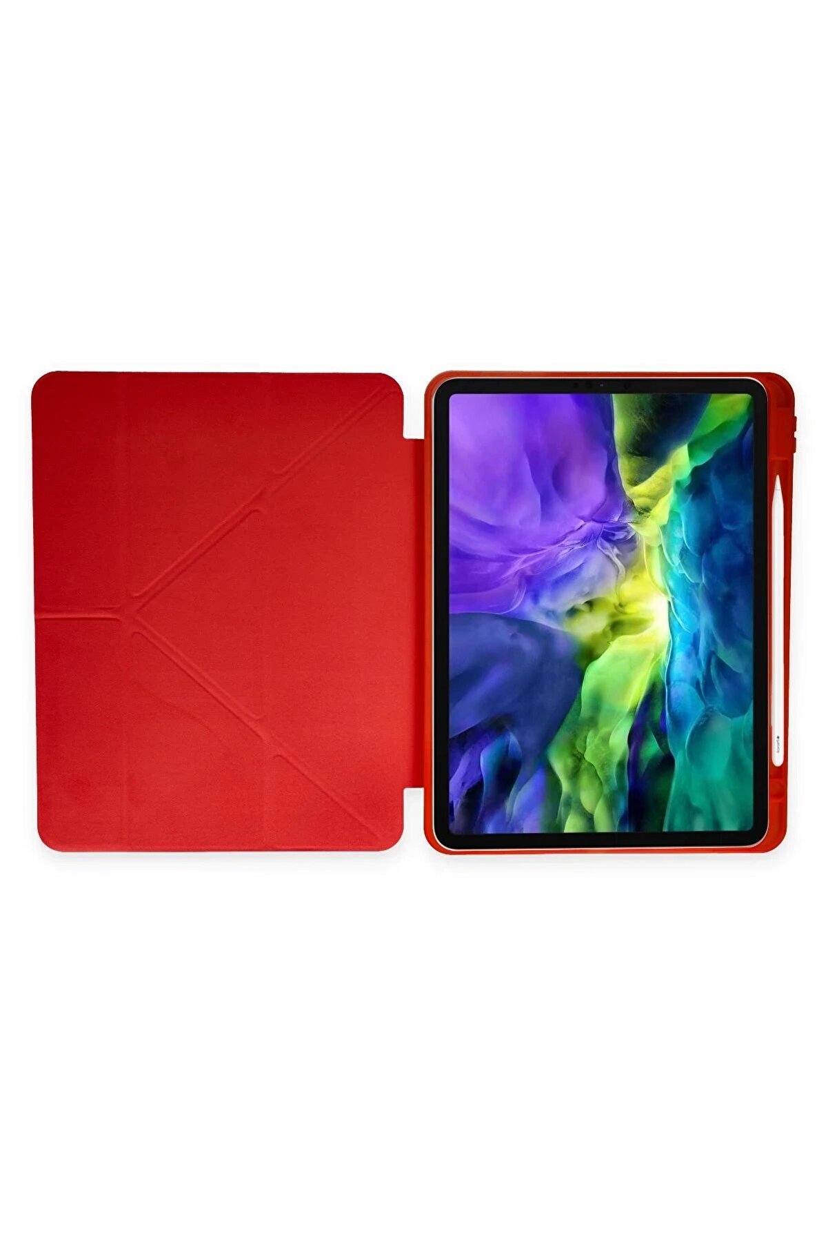 İpad Pro 12.9 (2021) Kılıf Kalemli̇kli̇ Mars Tablet Kılıfı - Kırmızı - Dropx9251-7574