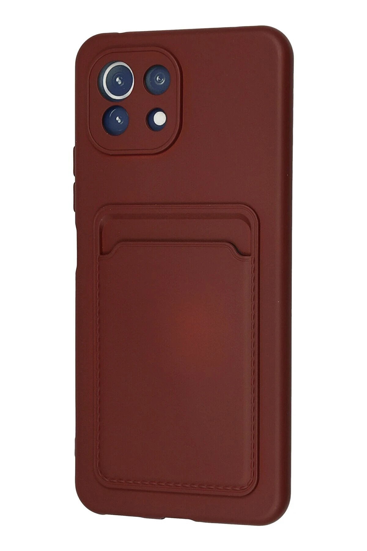 Xi̇aomi̇ Mi̇ 11 Li̇te Kılıf Kelvi̇n Kartvi̇zi̇tli̇ Si̇li̇kon - Bordo - Dropx5409-2943