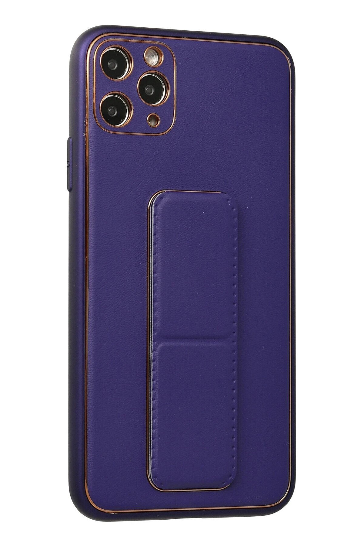 İphone 11 Pro Max Kılıf Coco Deri̇ Standlı Kapak - Mor - Dropx3204-6723