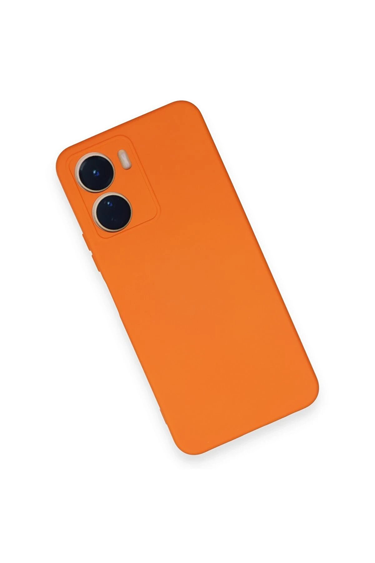 Vi̇vo Y16 Kılıf Nano İ&ccedil;i̇ Kadi̇fe Si̇li̇kon - Turuncu - Dropx8733-6237