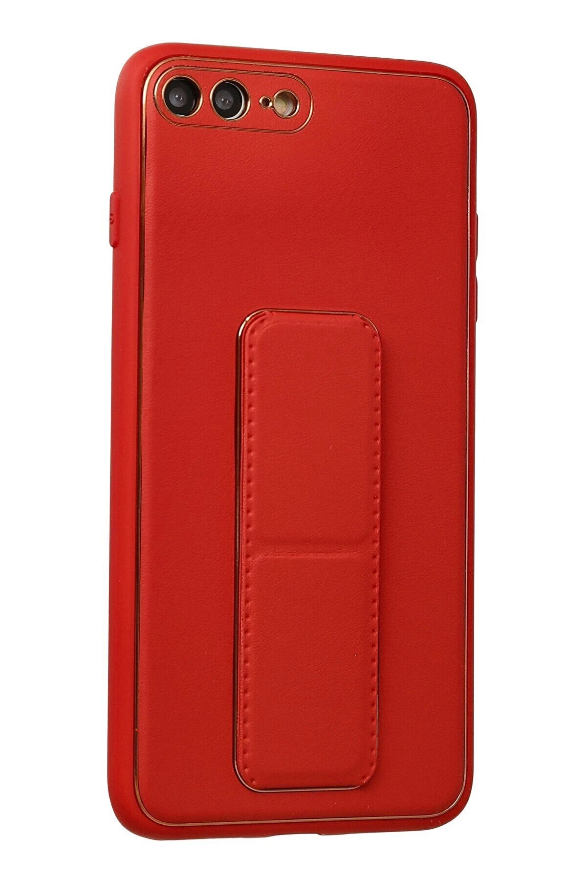 İphone 7 Plus Kılıf Coco Deri̇ Standlı Kapak - Kırmızı - Dropx2565-3230