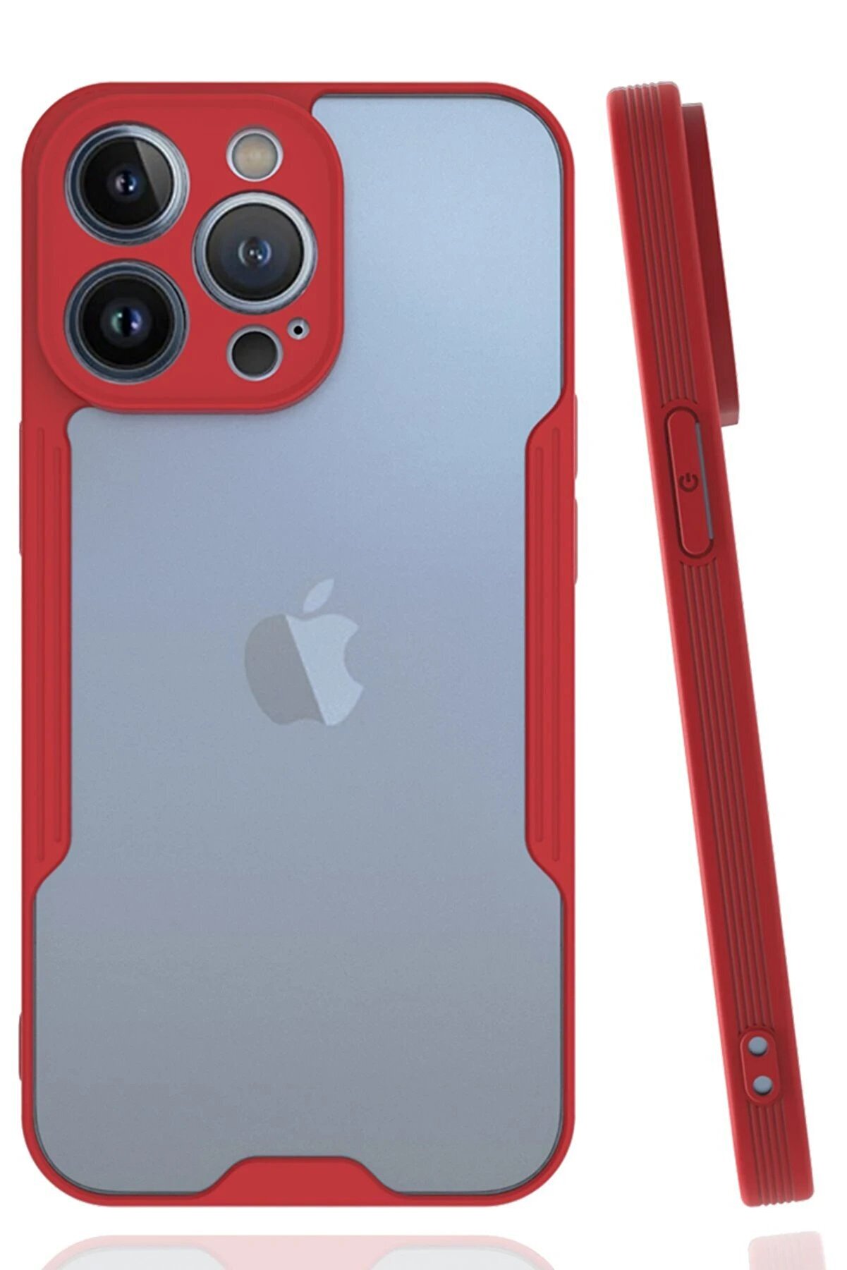 CepteToptan iPhone 14 Pro Kılıf Platin Silikon - Kırmızı - DROPX8480-4190