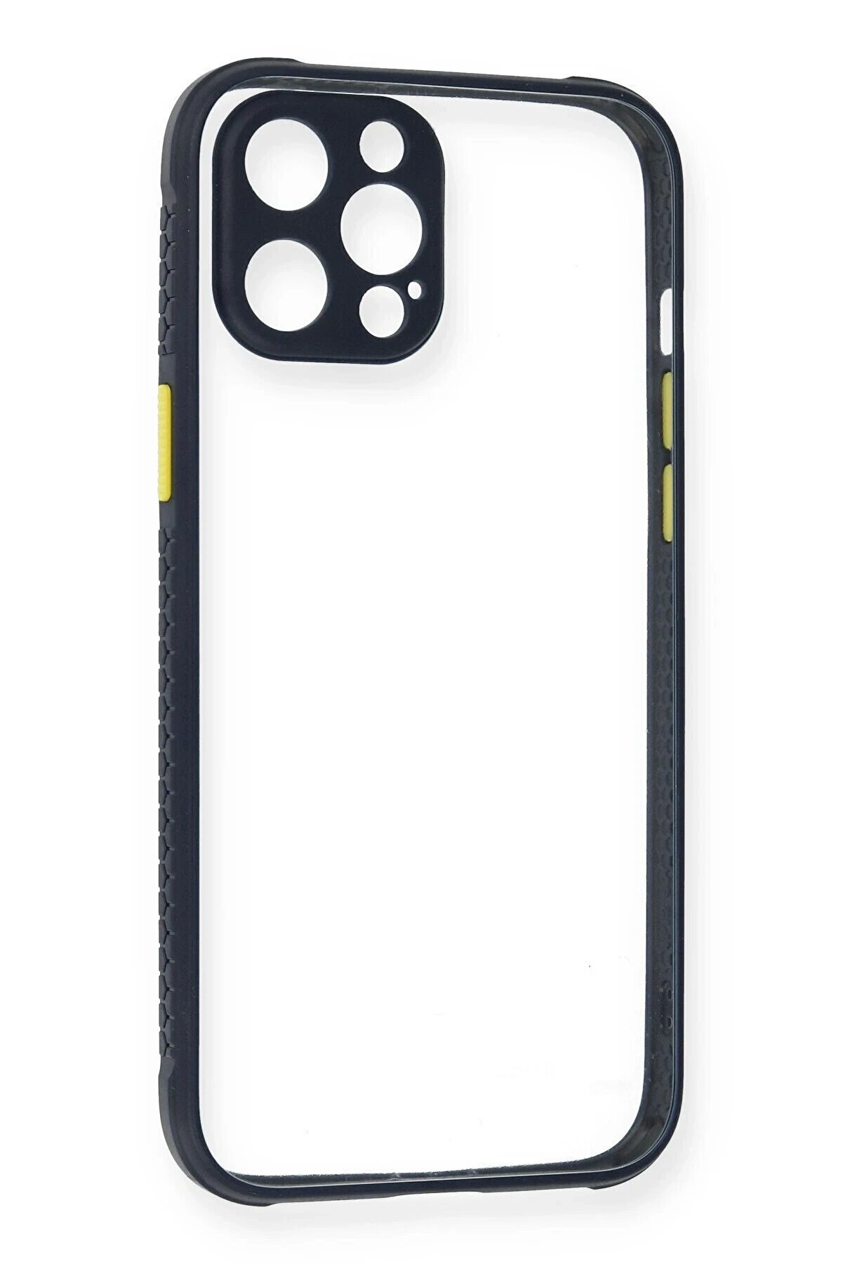 CepteToptan iPhone 12 Pro Kılıf Miami Şeffaf Silikon - Lacivert - DROPX7512-7735