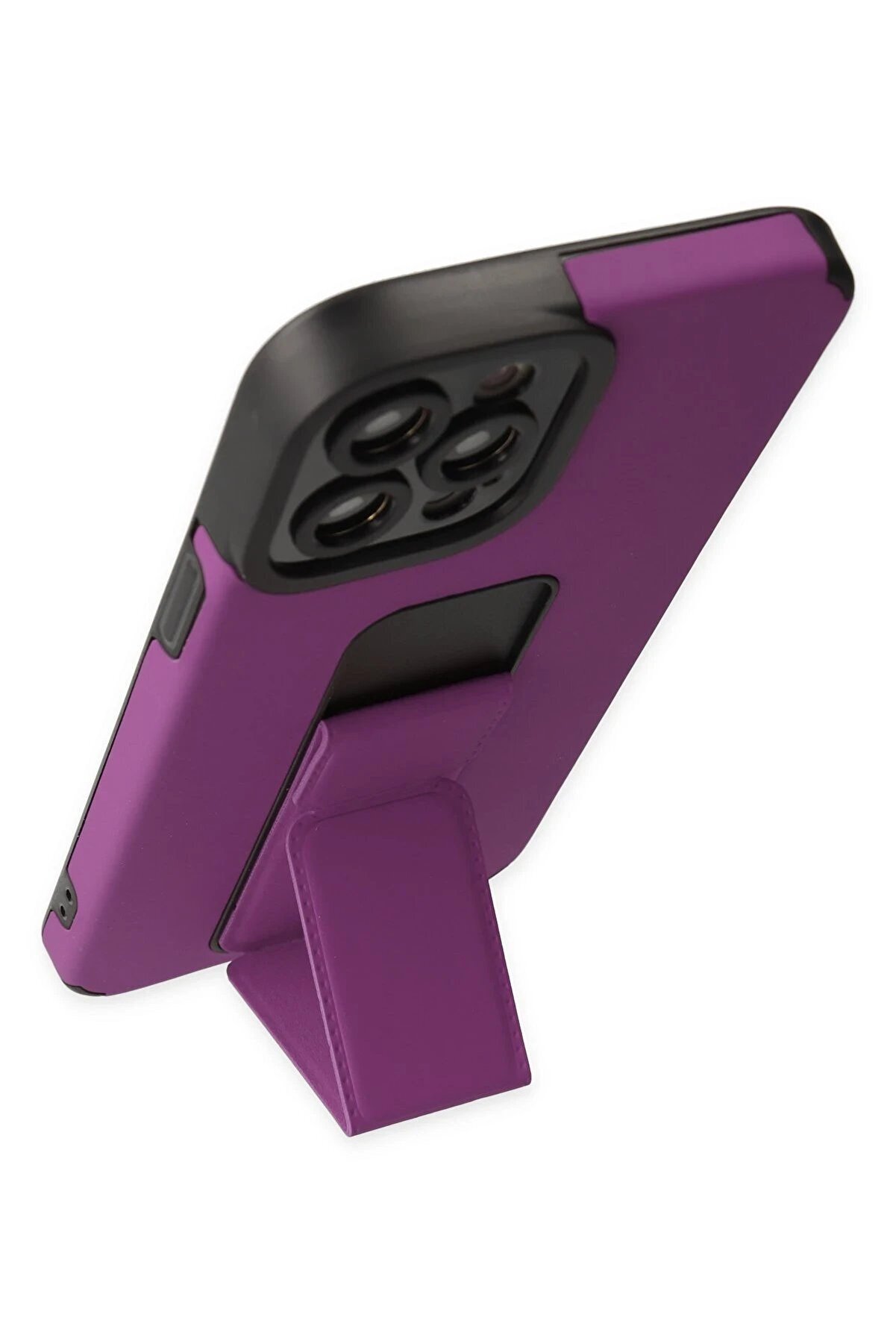 İphone 12 Pro Max Kılıf Mega Standlı Si̇li̇kon - Mor - Dropx8180-5973