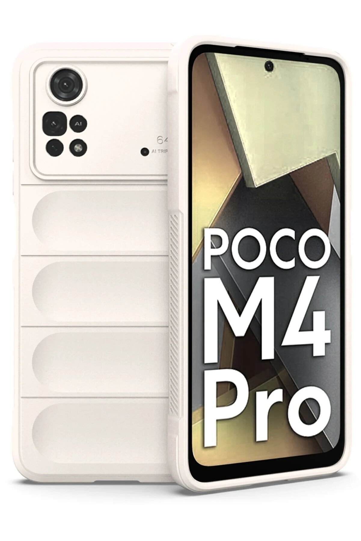 CepteToptan Xiaomi Poco M4 Pro 4G Kılıf Optimum Silikon - Krem - DROPX4501-1346