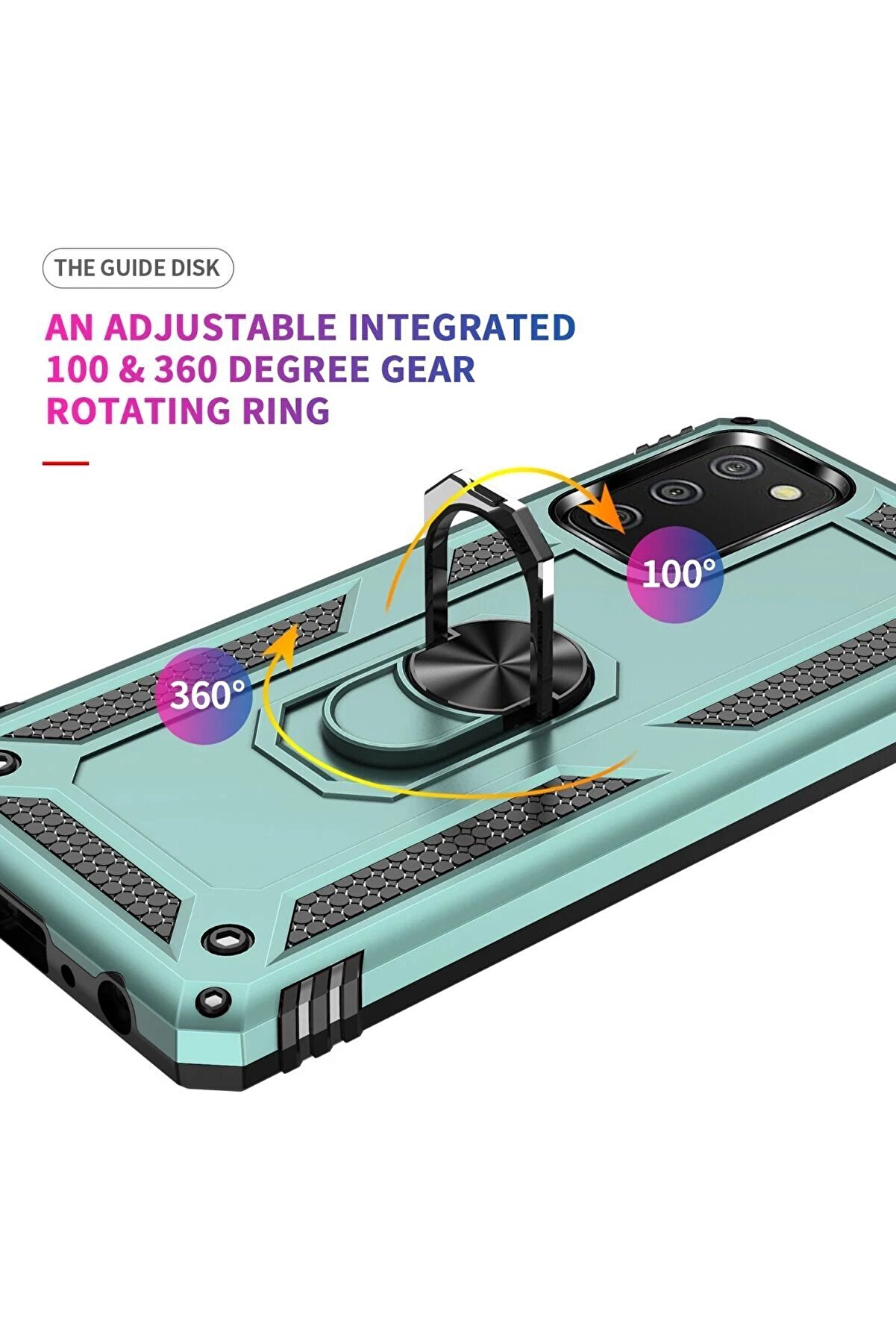 Samsung Galaxy A02S Kılıf Sofya Yüzüklü Si̇li̇kon Kapak - Yeşi̇l - Dropx8416-9792