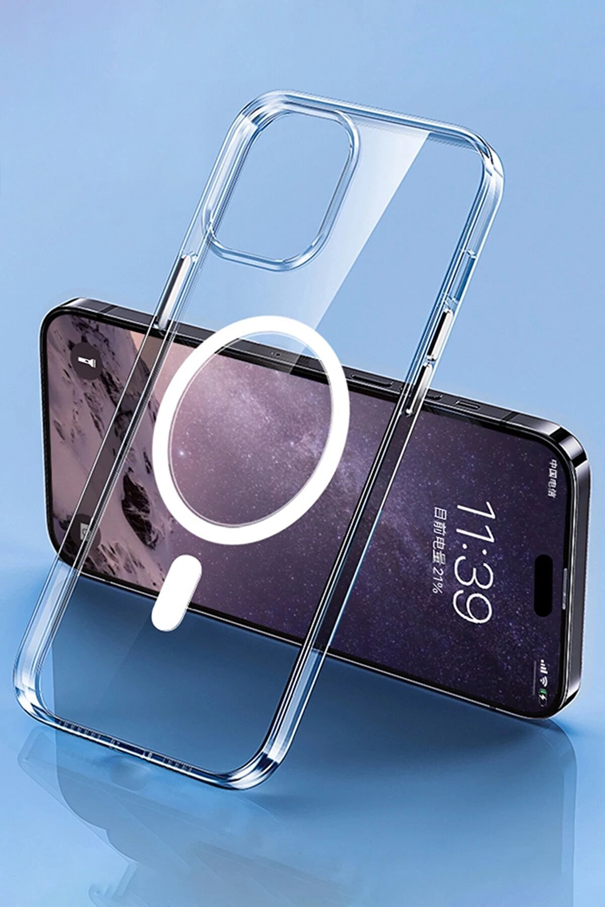 İphone 14 Pro Max Kılıf Tron Şeffaf Magsafe Kapak - Şeffaf - Dropx7411-3538