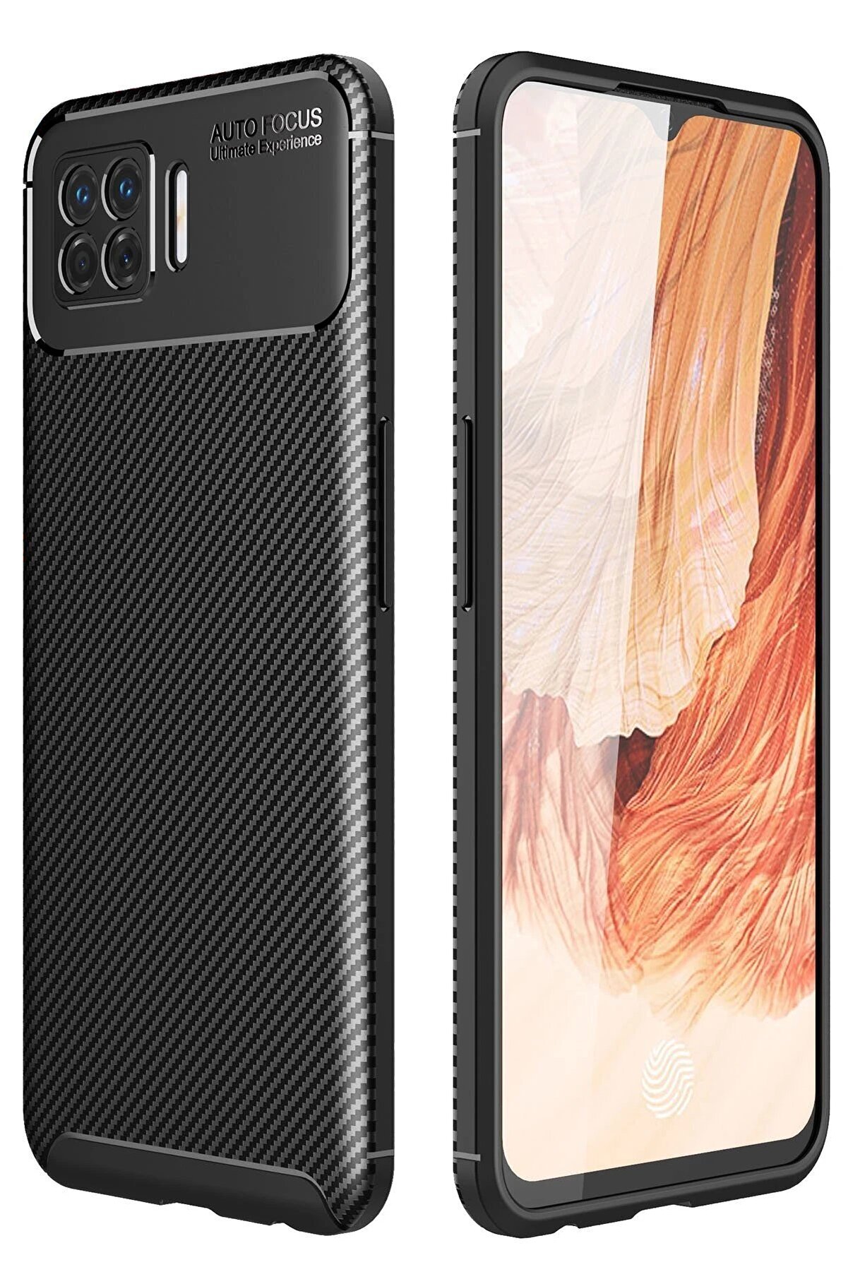 CepteToptan Oppo A73 Kılıf Auto Focus Karbon Kapak - Siyah - DROPX7430-9379