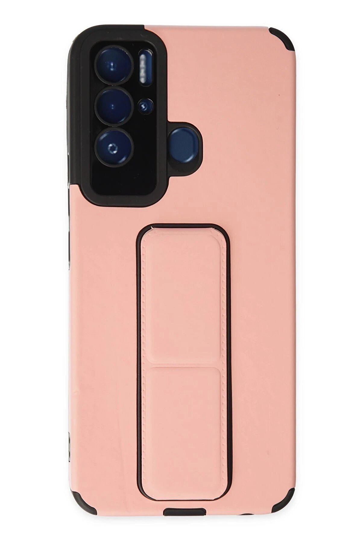 CepteToptan Tecno Pova Neo Kılıf Mega Standlı Silikon - Pudra - DROPX9004-8543