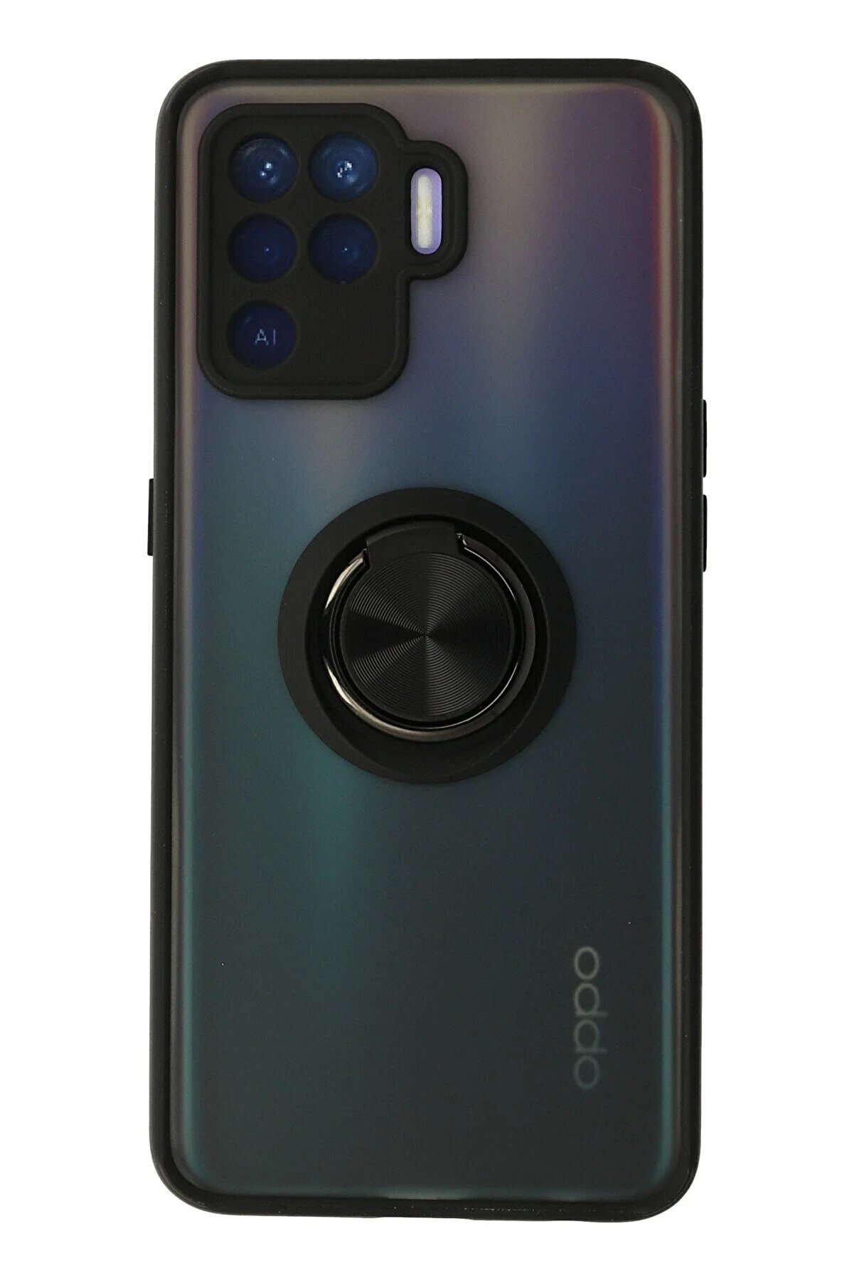 CepteToptan Oppo Reno 5 Lite Kılıf Montreal Y&uuml;z&uuml;kl&uuml; Silikon Kapak - Siyah - DROPX1037-2430