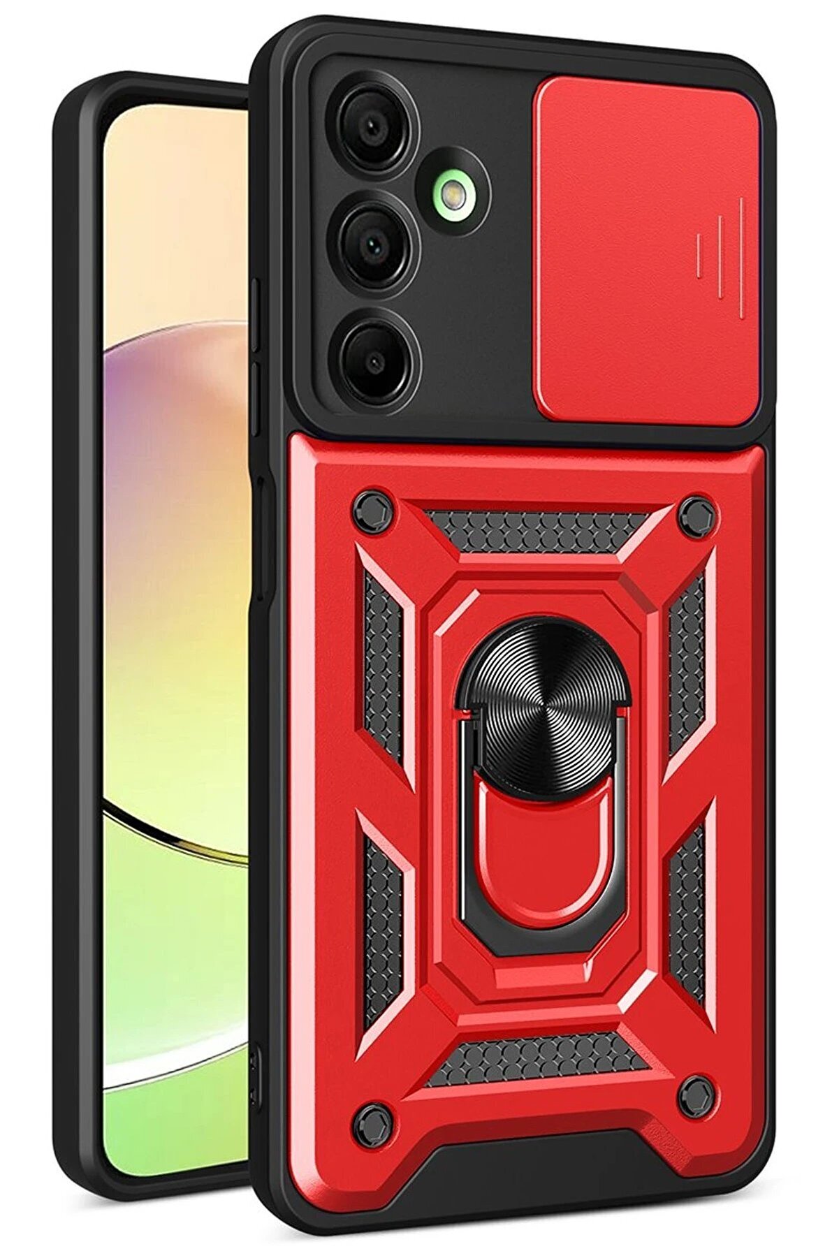 CepteToptan Samsung Galaxy A36 Kılıf Pars Lens Y&uuml;z&uuml;kl&uuml; Silikon - Kırmızı - DROPX3015-7982