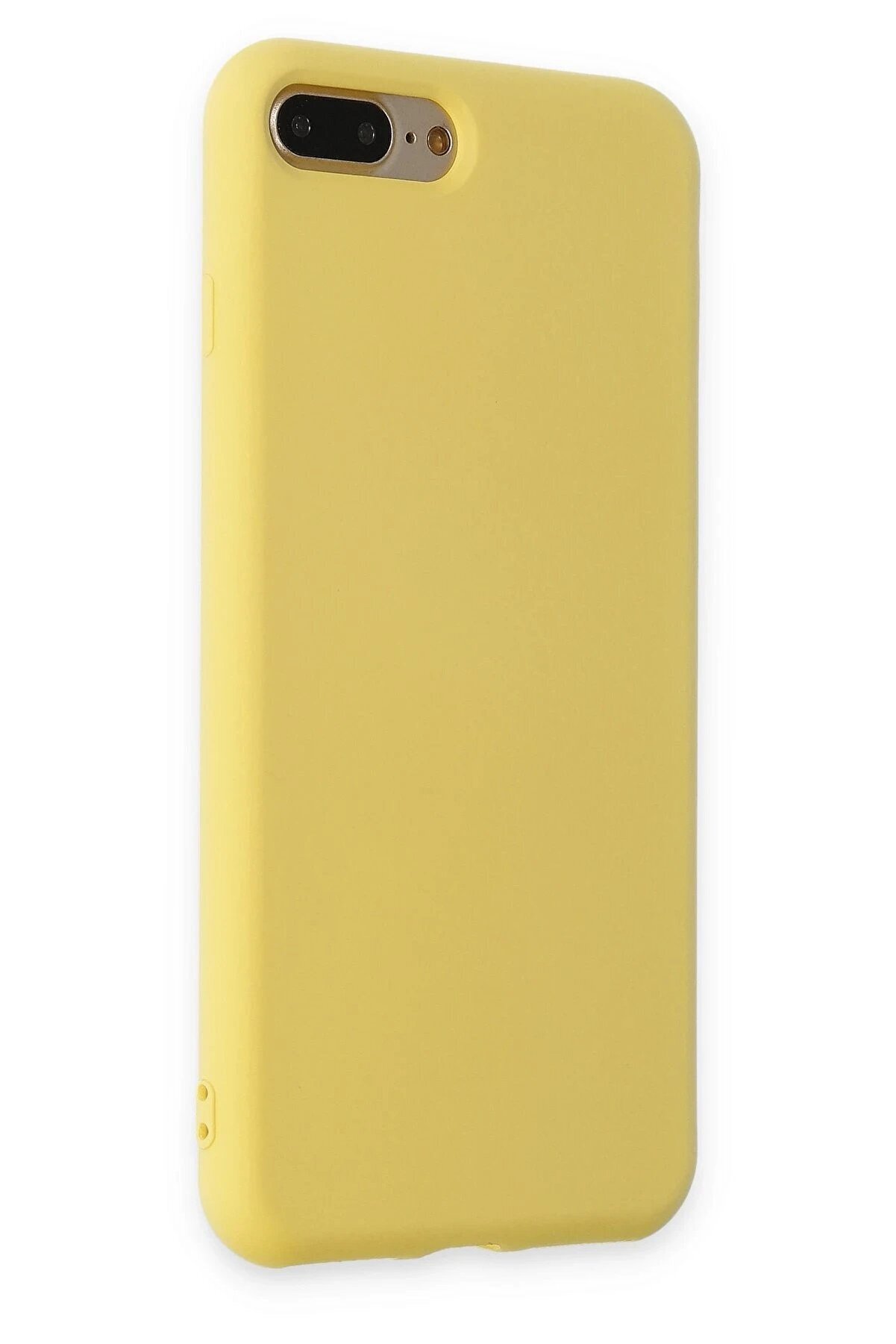 İphone 7 Plus Kılıf Nano İçi̇ Kadi̇fe Si̇li̇kon - Sarı - Dropx2922-8464