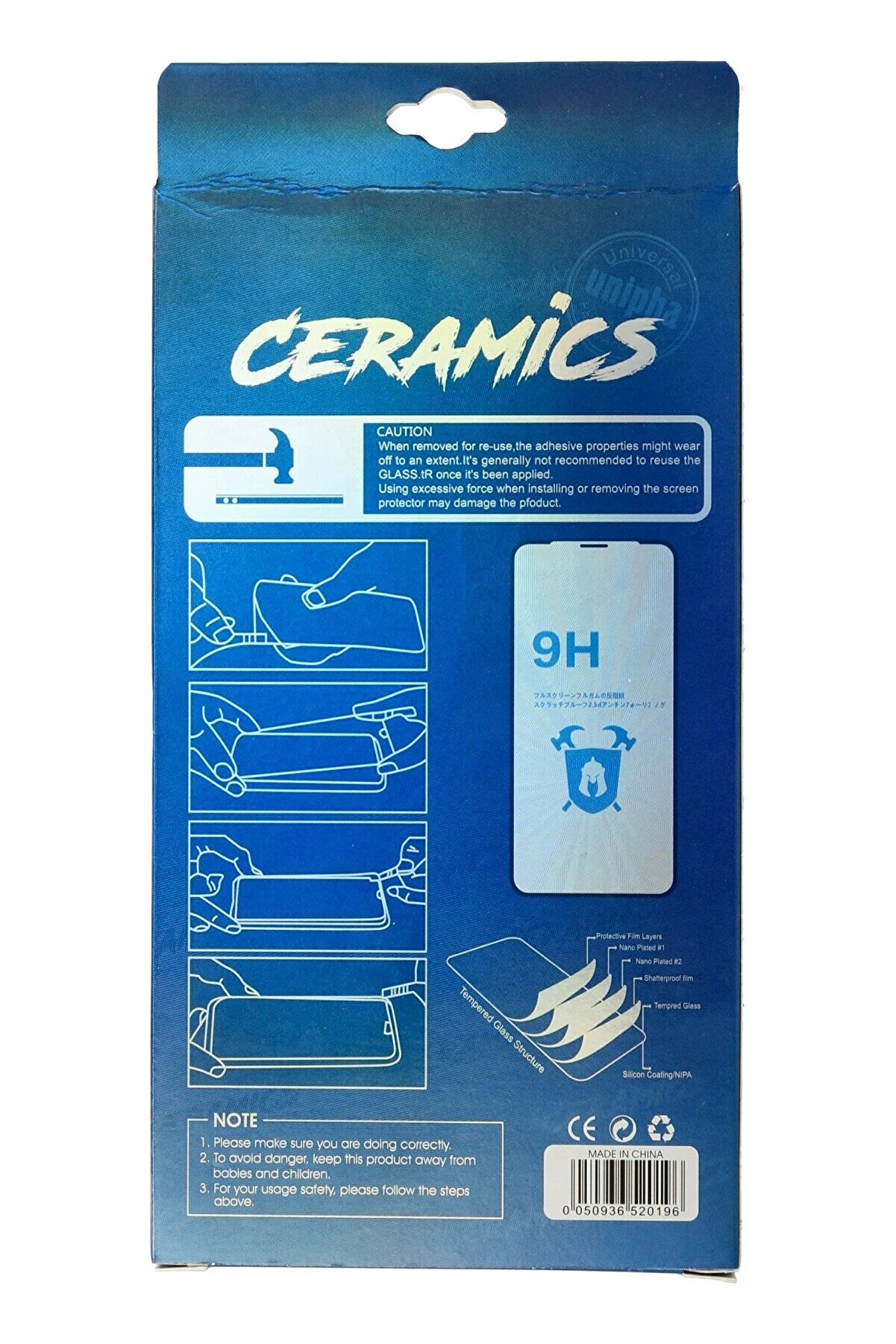 İphone 12 Pro Max 34D Izgaralı Cam - Dropx1844-4293