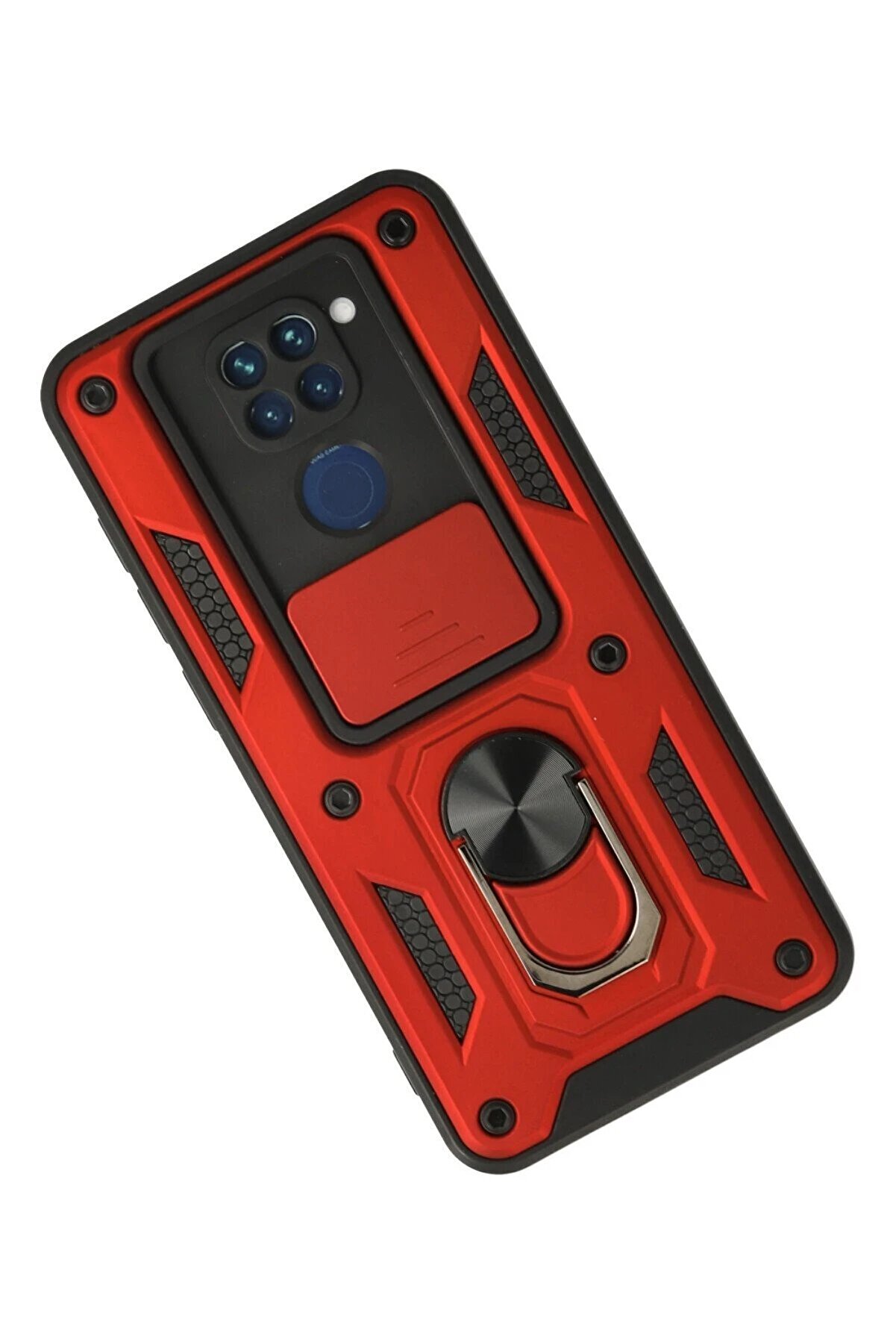 Xi̇aomi̇ Redmi̇ Note 9 Kılıf Pars Lens Yüzüklü Si̇li̇kon - Kırmızı - Dropx9427-4207