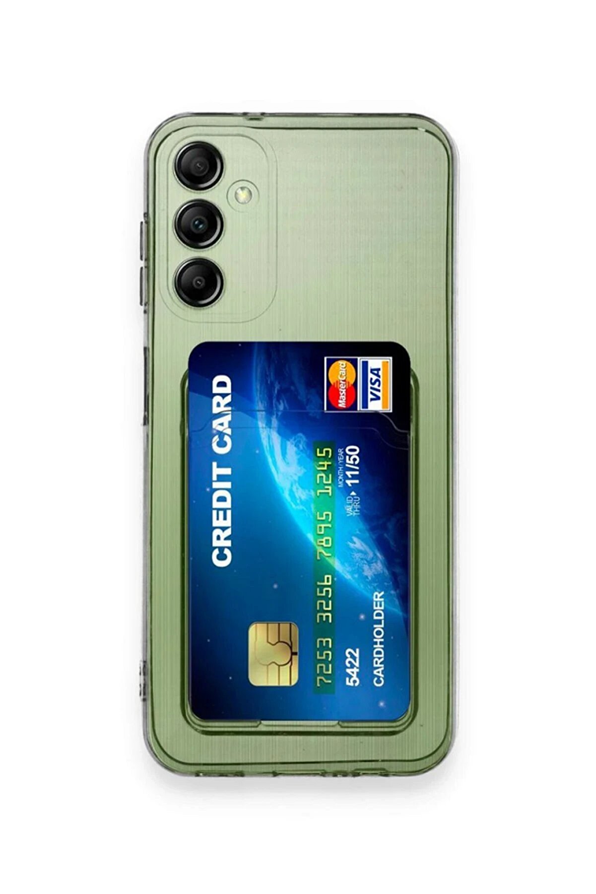 CepteToptan Samsung Galaxy A25 5G Kılıf Kart Şeffaf Silikon - Şeffaf - DROPX6495-6116