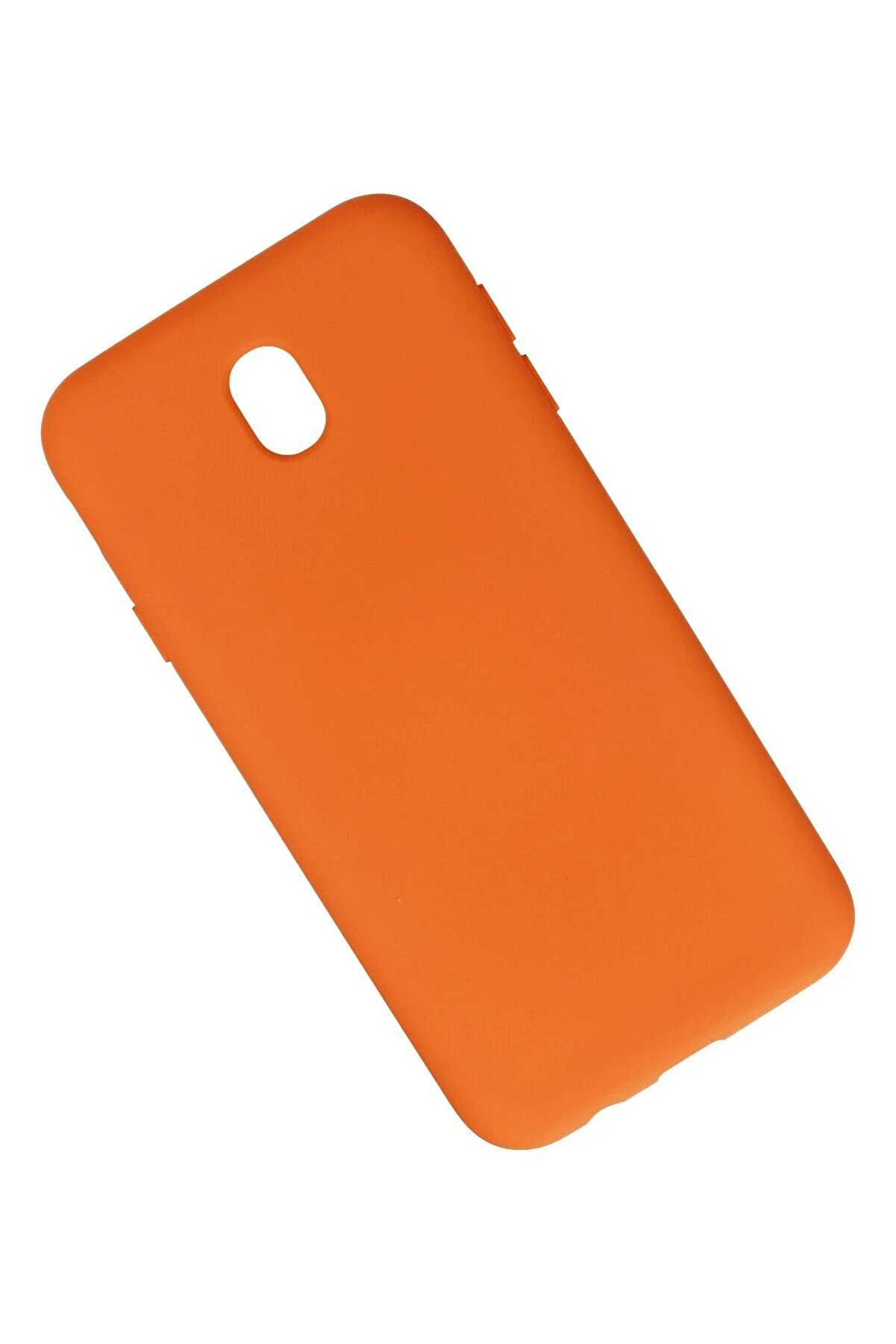 Samsung Galaxy J7 Pro / J730 Kılıf Nano İ&ccedil;i̇ Kadi̇fe Si̇li̇kon - Turuncu - Dropx8712-6290