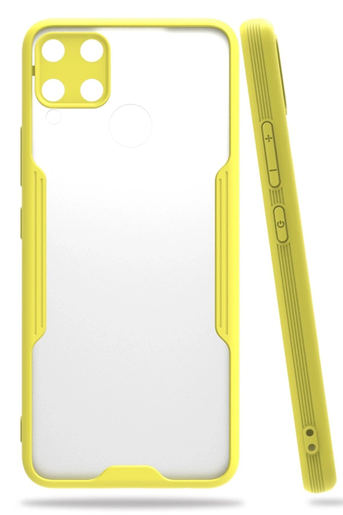 CepteToptan Realme C15 Kılıf Platin Silikon - Sarı - DROPX5181-5504