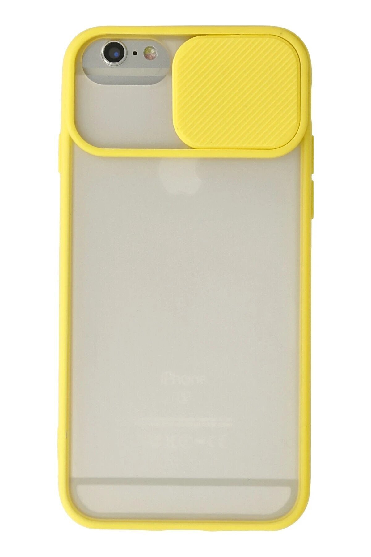 CepteToptan iPhone 6 Plus Kılıf Palm Buzlu Kamera S&uuml;rg&uuml;l&uuml; Silikon - Sarı - DROPX3009-3503