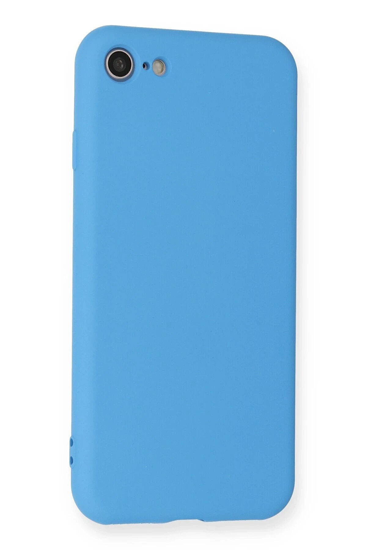 İphone 7 Kılıf Nano İçi̇ Kadi̇fe Si̇li̇kon - Mavi̇ - Dropx8045-9366