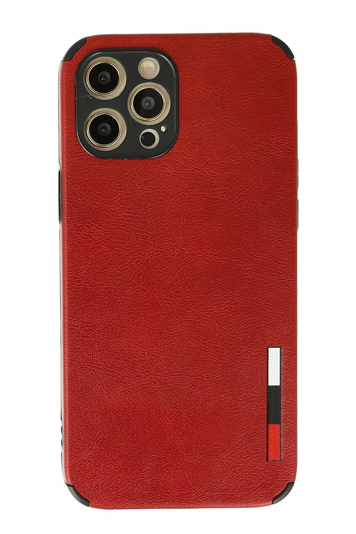 CepteToptan iPhone 12 Pro Max Kılıf Loop Deri Silikon - Kırmızı - DROPX1460-9138