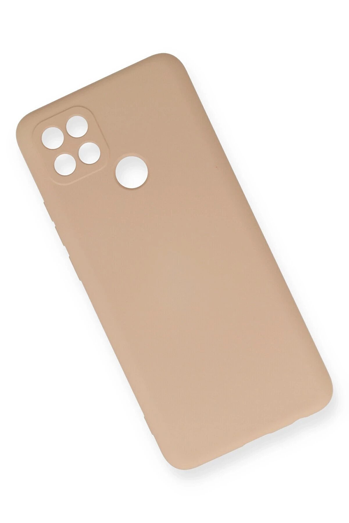 Oppo A15 Kılıf Nano İ&ccedil;i̇ Kadi̇fe Si̇li̇kon - Pudra - Dropx4195-1377